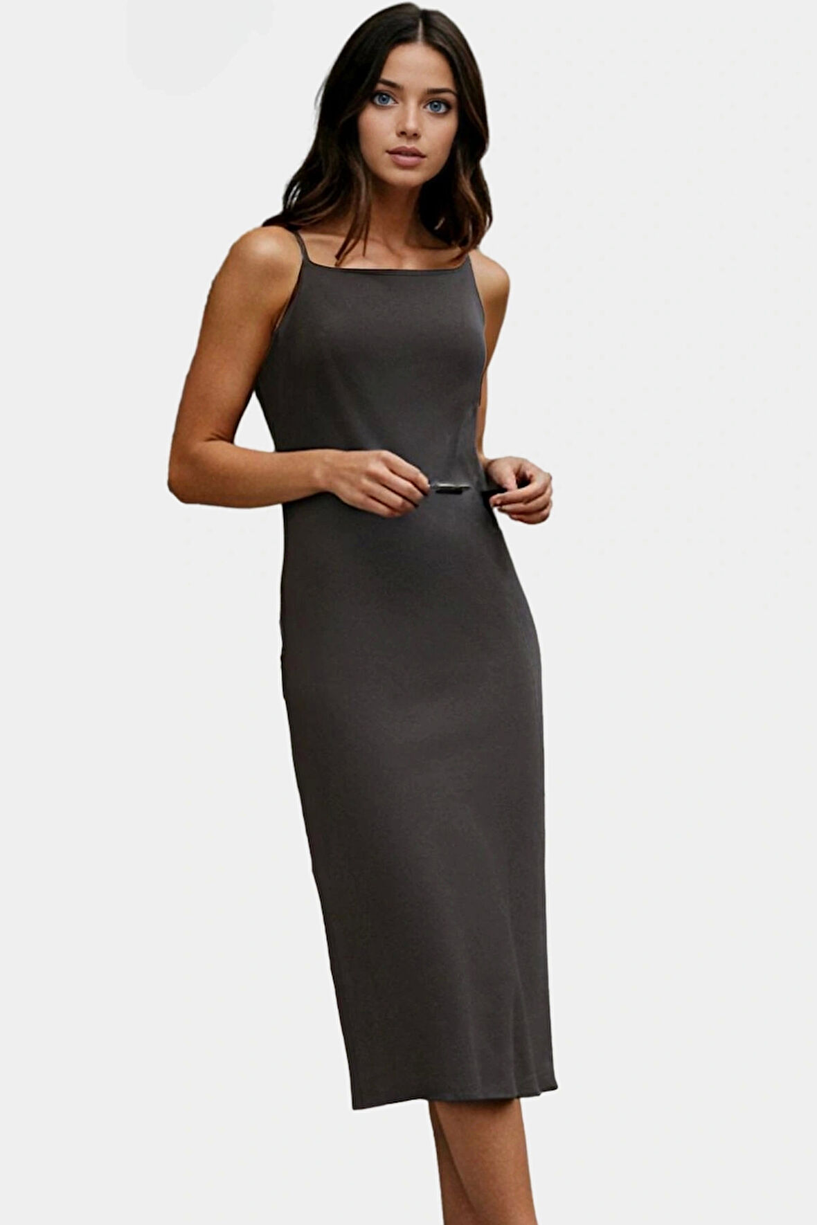 Şık ve Rahat Örme Midi Elbise Günlük Casual Stil Mükemmel Uyum Profesyonel Görünüm Premium Kalite