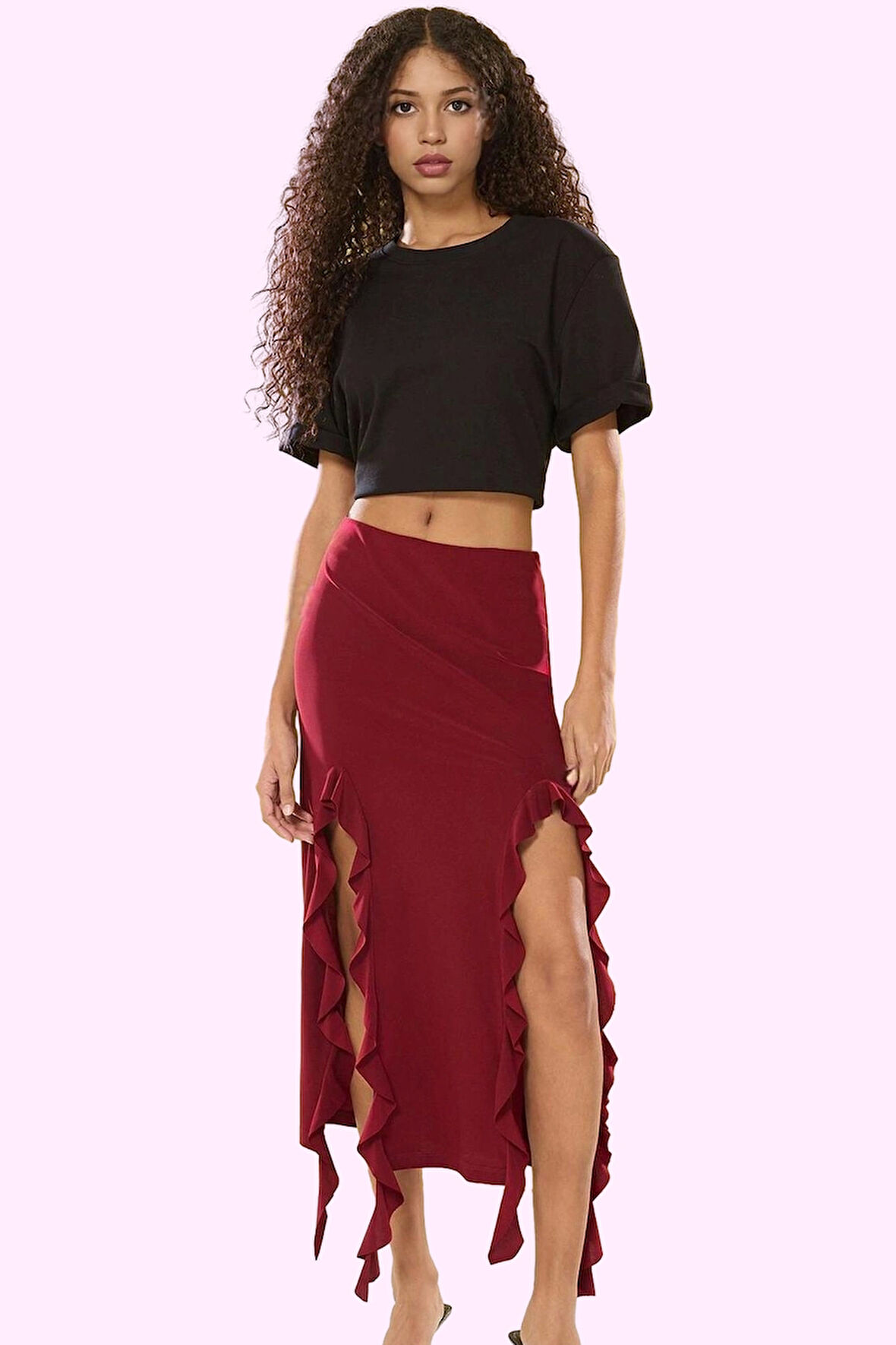 Kadın Maxi Etek Yüksek Bel Skater Kalıp Casual Günlük Hafta Sonu Yaz Aylarının Vazgeçilmezi