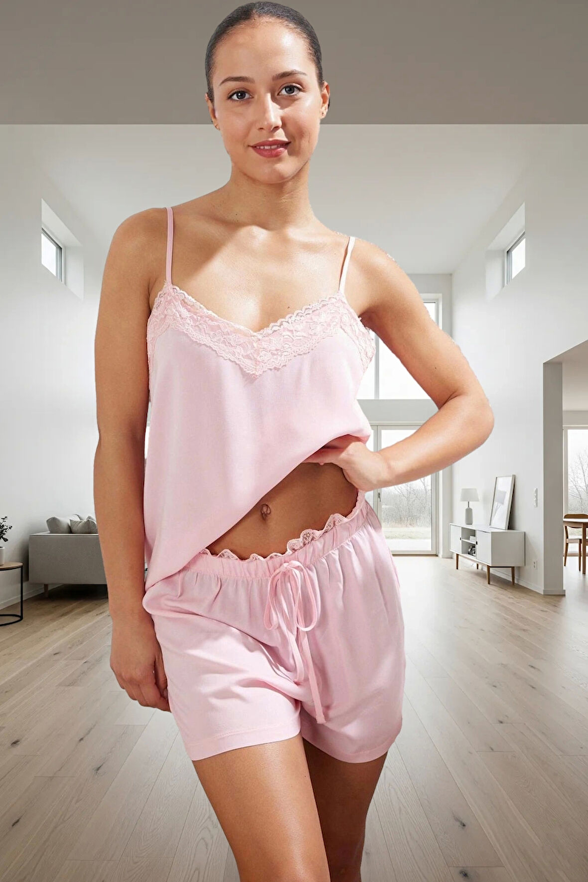 Yazlık 2'li Viskoz Pijama Takımı Rahat ve Şık Tasarım Konforlu Kesim Profesyonel Görünüm