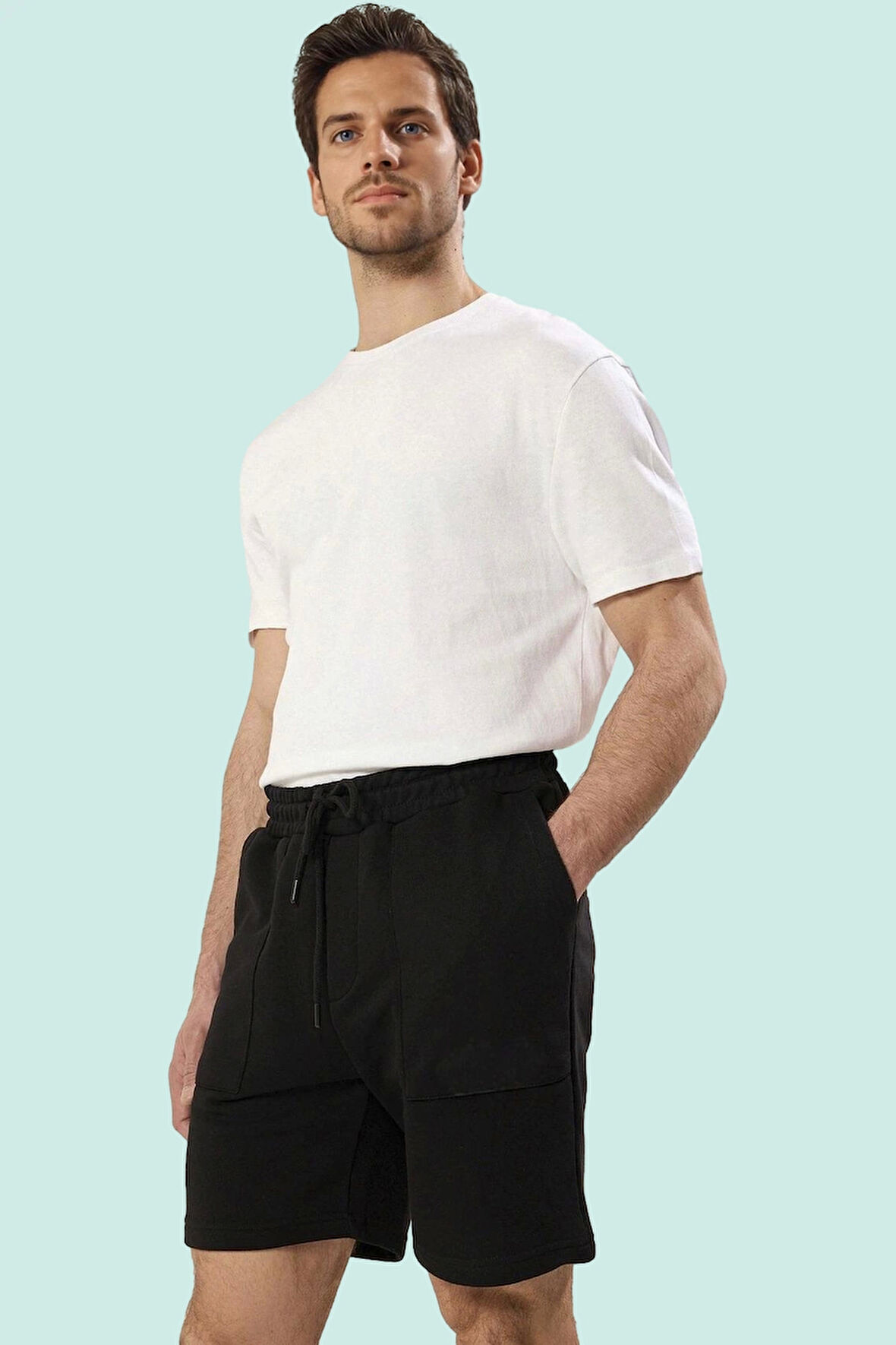 Erkek Yazlık Kısa Şort Pamuk Sloganlı Boru Paça Günlük Stil Hafta Sonu Yaz Aylarının Vazgeçilmezi