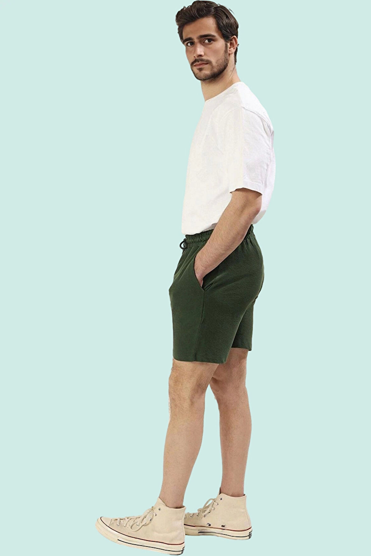 Erkek Modern Jogger Şort Pamuk Nefes Alabilir Günlük Spor Hafta Sonu Yaz Aylarının Vazgeçilmezi