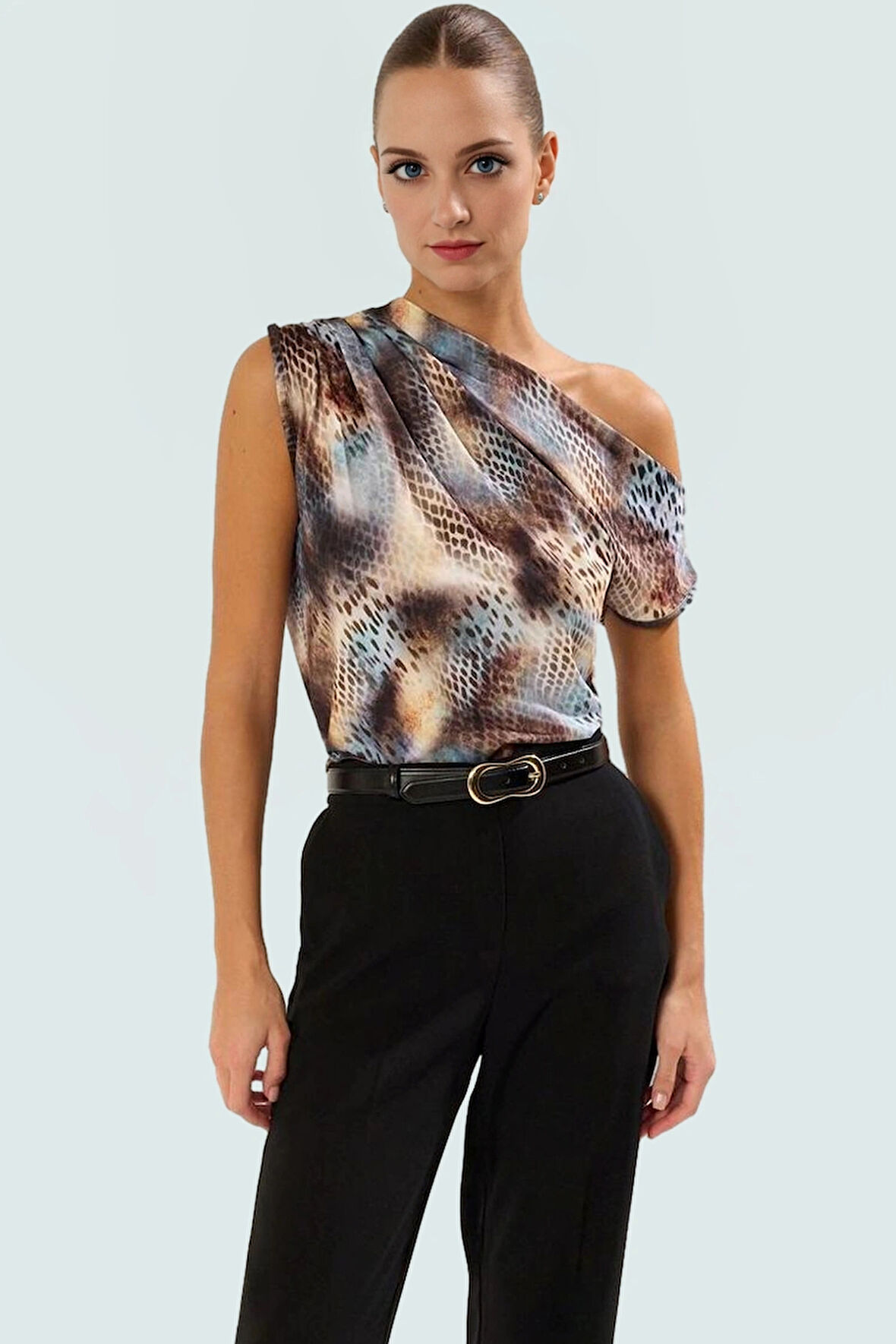 Regular Kalıp Polyester Bluz Yazlık Şıklık Seçkin Malzeme