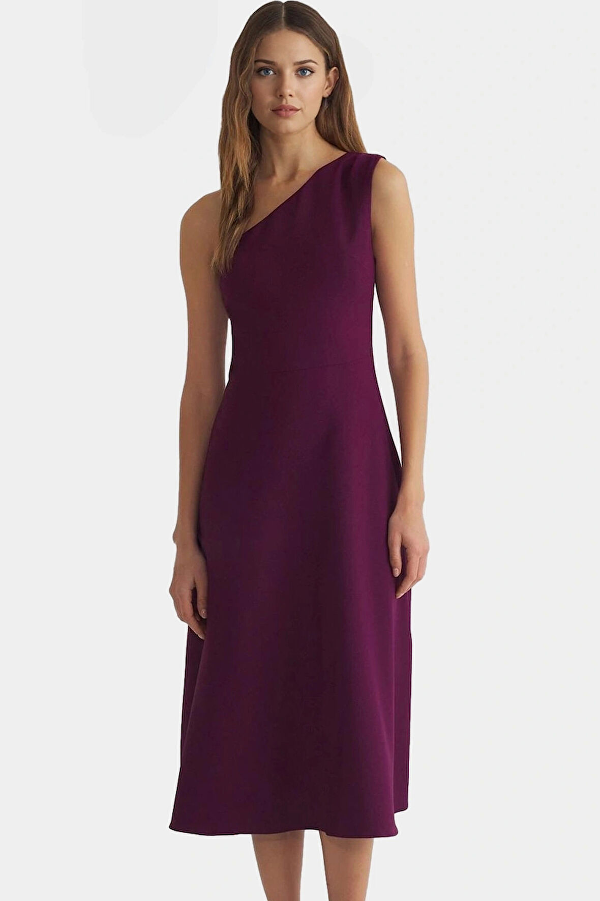 Yazlık Kolsuz Midi Elbise Nefes Alan Dokuma Kumaş Skater Kalıp Günlük Kullanım İçin