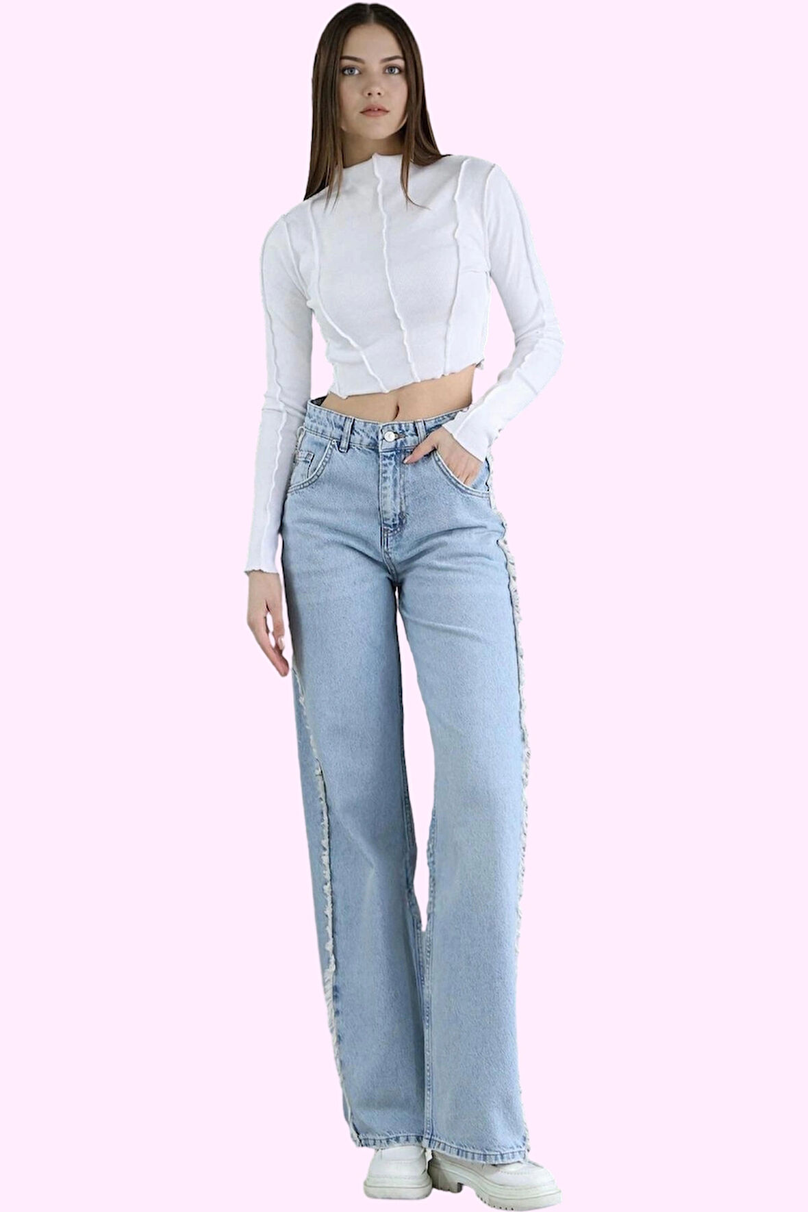 Kadın Pamuk Denim Straight Jean; Yüksek Bel Günlük Kombinler İçin Yaz Aylarının Vazgeçilmezi