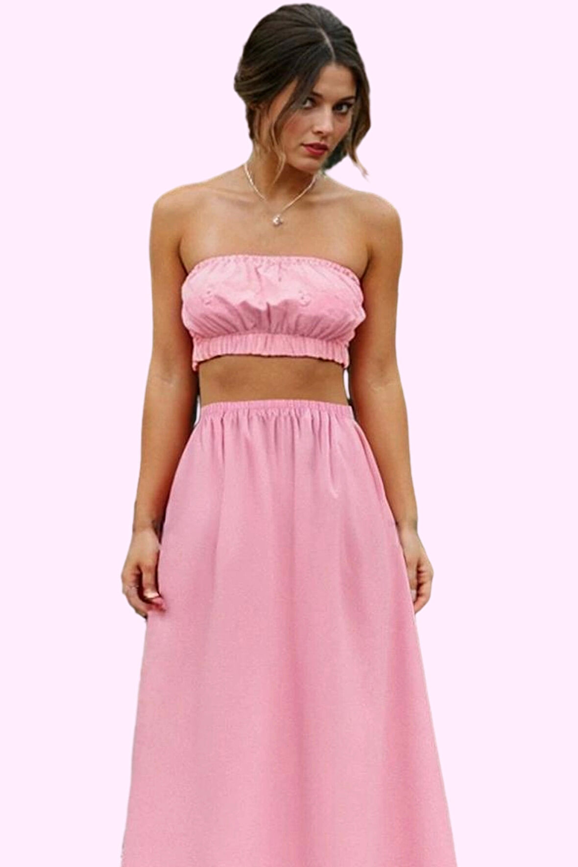 Kadın Terrycotton Kumaştan Maxi Etek A Line Kalıp Günlük Kullanım İçin İdeal Modern Tasarım