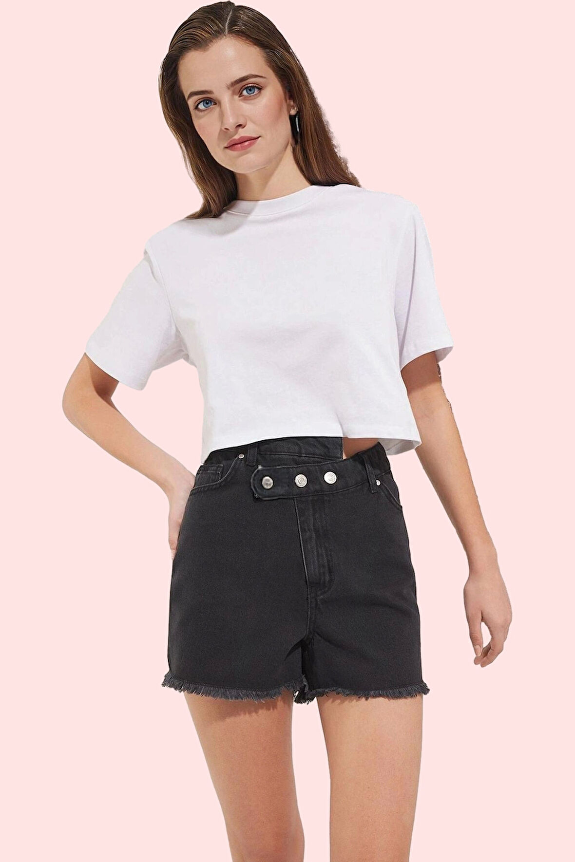 Kadın Geniş Paça Denim Mini Şort Pamuk Rahat Yaz Kombinleri Günlük Kullanım Modern Tasarım