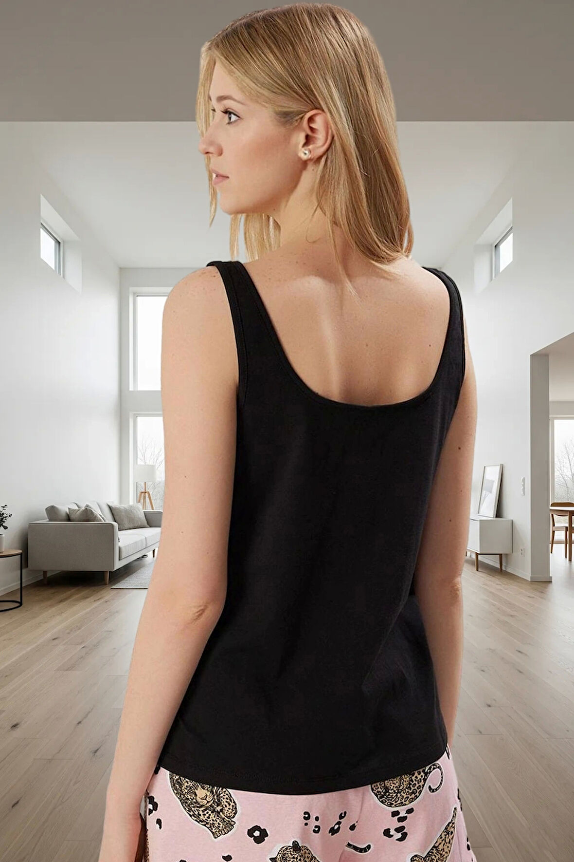 Homewear %100 Pamuk 2'li Pijama Takımı Kolsuz Atlet Şort Yazlık Rahat Tasarım Uzun Ömürlü