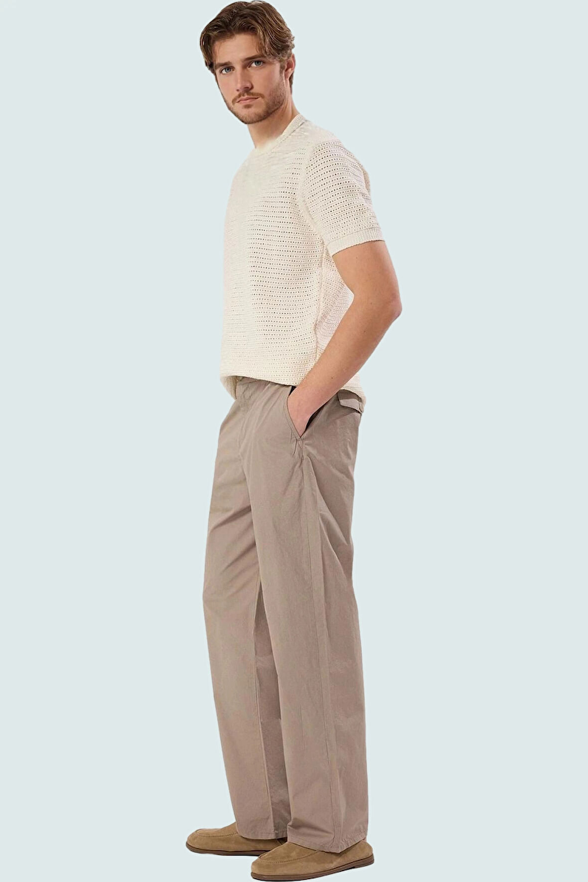 Erkek Günlük Ve Casual Stiller İçin Pamuk Straight Fit Uzun Pantolon Renk Kaliteli Malzeme