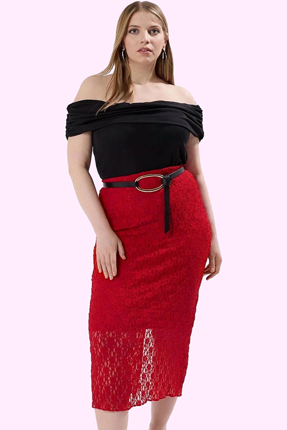 Kadın Kalem Kalıp Midi Boy Örme Etek Renk Dantel Detaylı Günlük Stil Yaz Aylarının Vazgeçilmezi