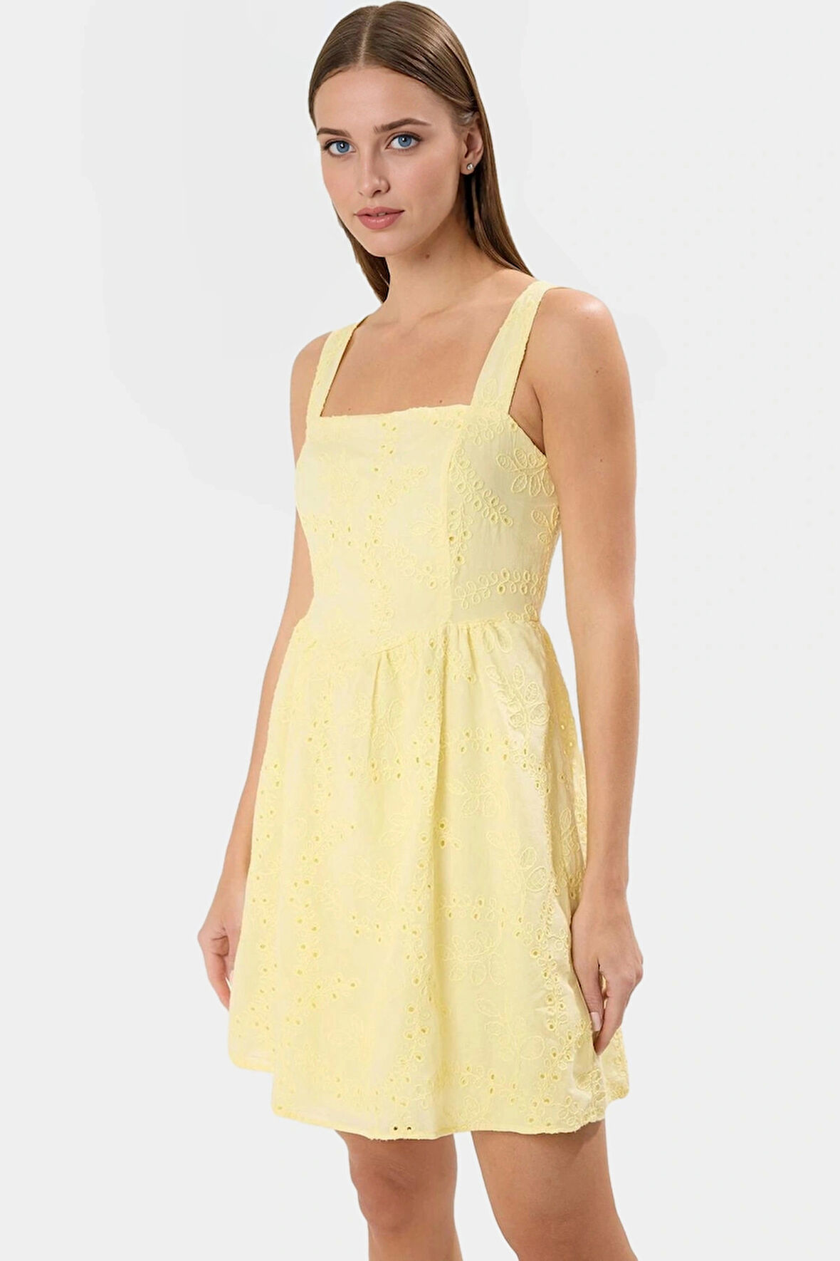 Casual Mini Elbise Nefes Alan Dokuma Kumaşlı Rahat Premium Kalite Trend Tasarım