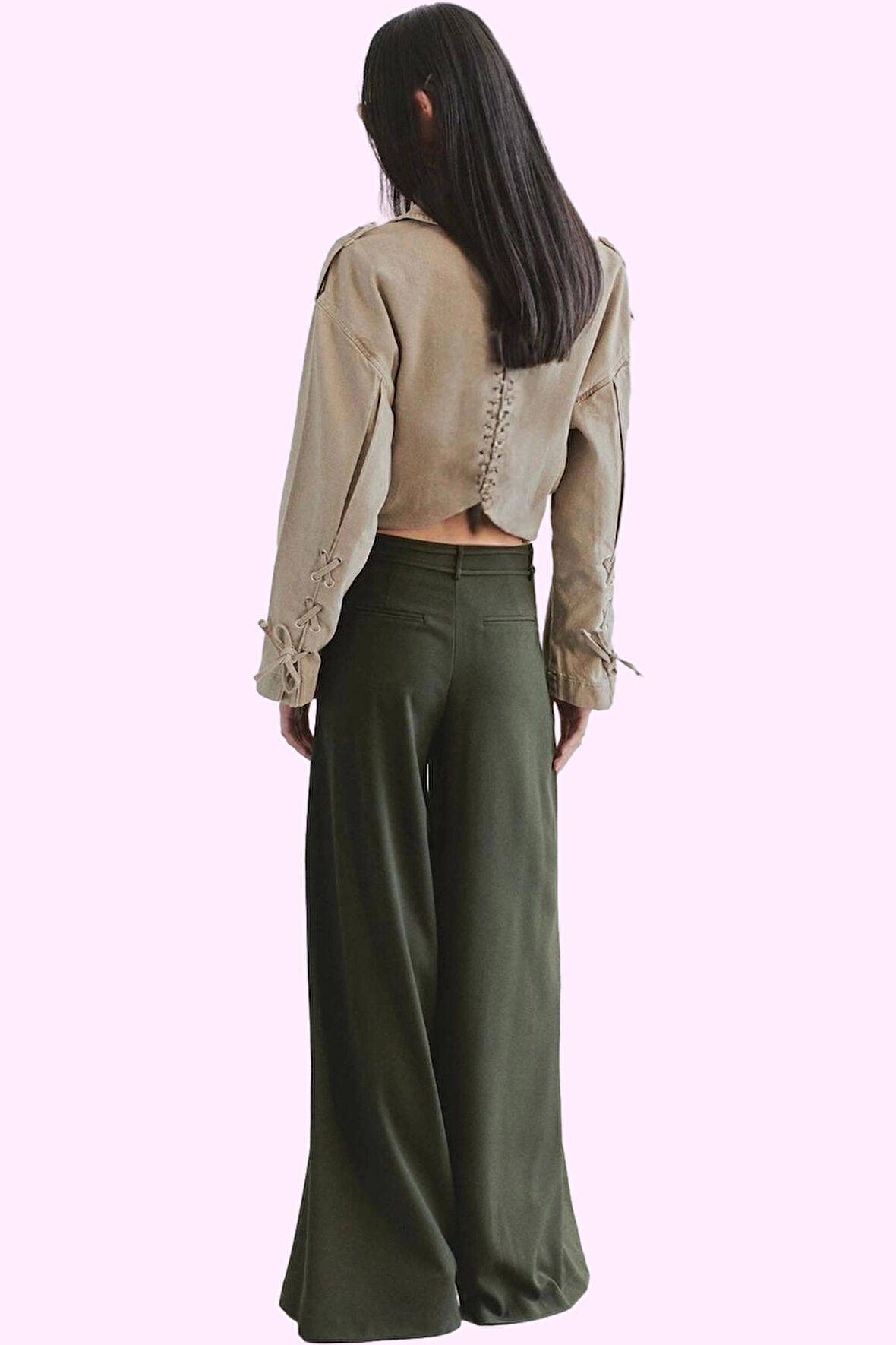 Kadın Uzun Boy Wide Leg Pantolon Polyester Viskoz Kumaş Günlük Kullanım Yaz Aylarının Vazgeçilmezi