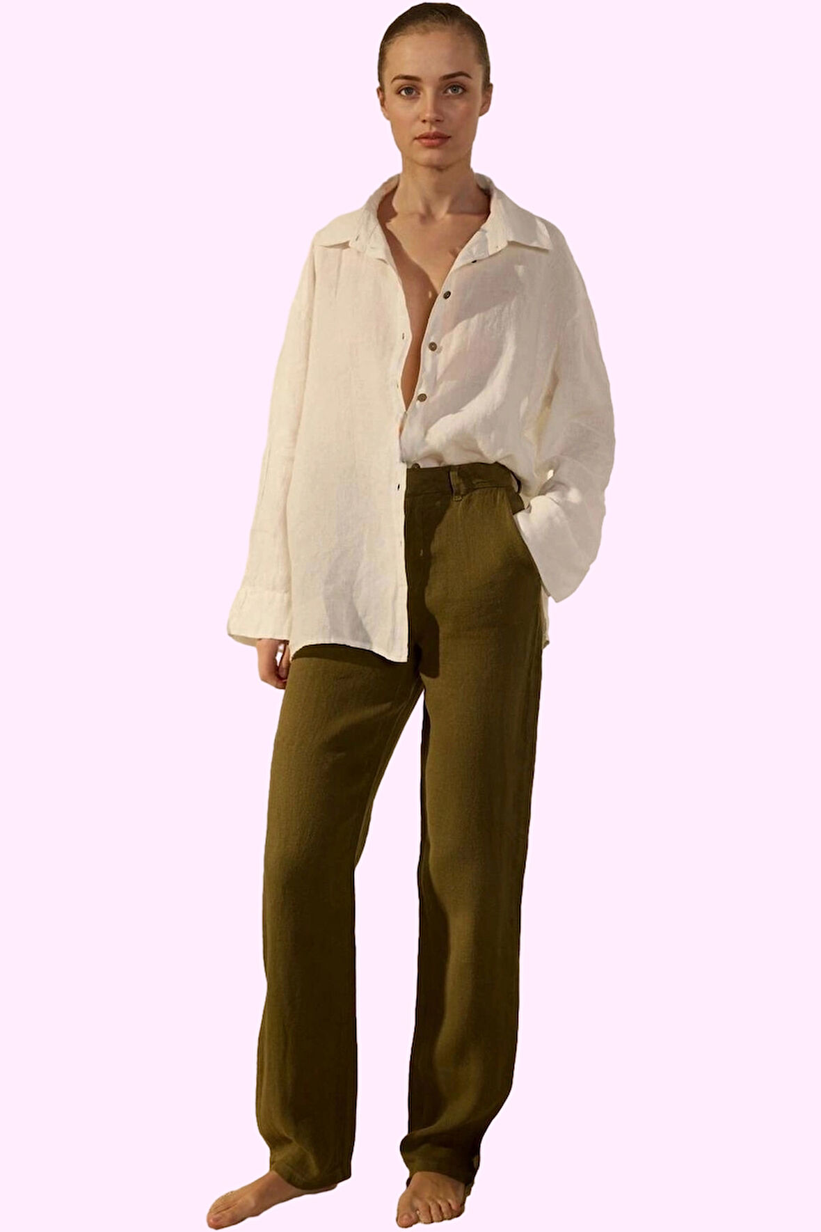 Kadın Keten Wide Leg Pantolon Yüksek Bel Günlük ve Şık Hafta Sonu Yaz Aylarının Vazgeçilmezi