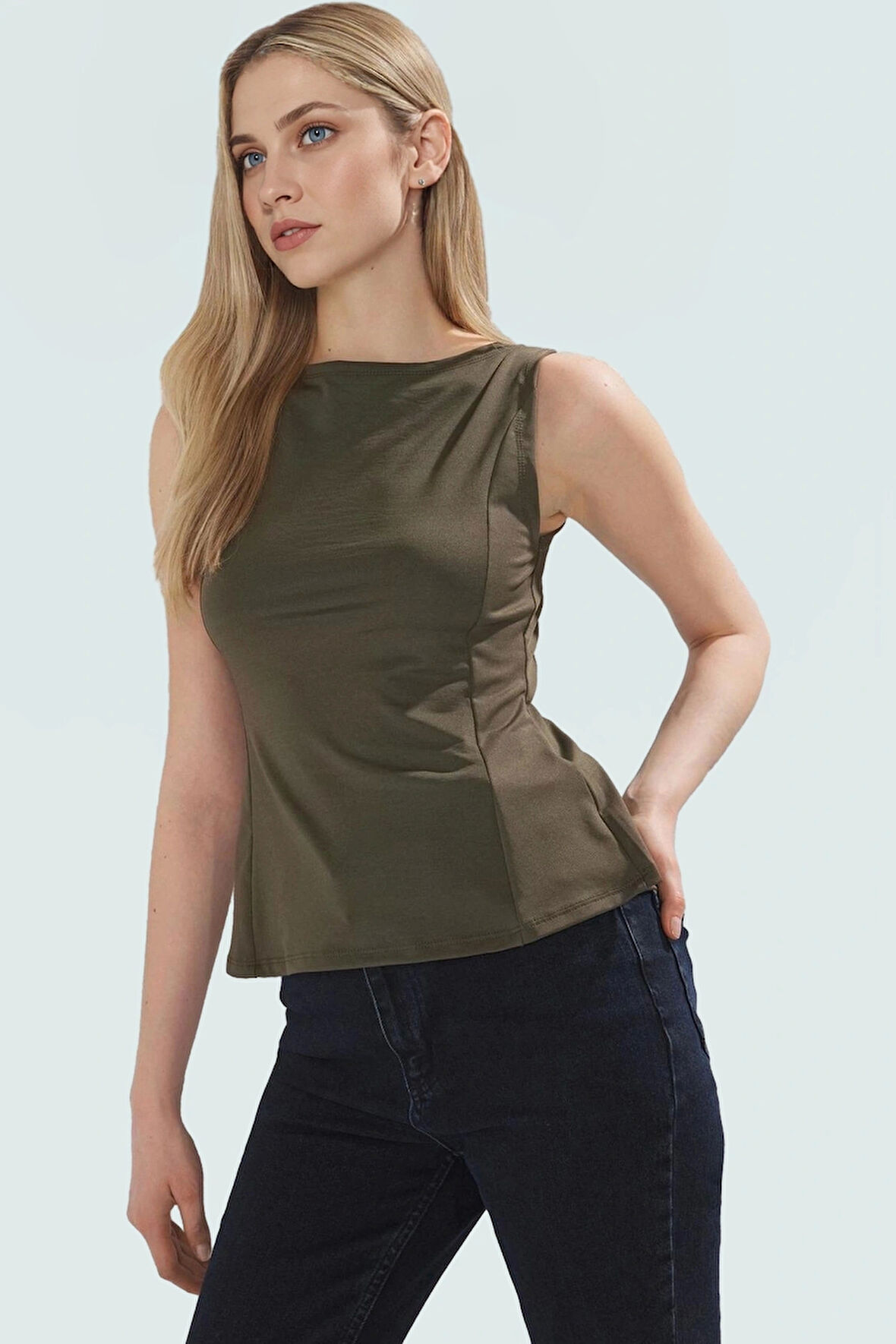 Rahat ve Şık Peplum Bluz %92 Polyester %8 Elastan Micro Örme Kumaş Trend Tasarım