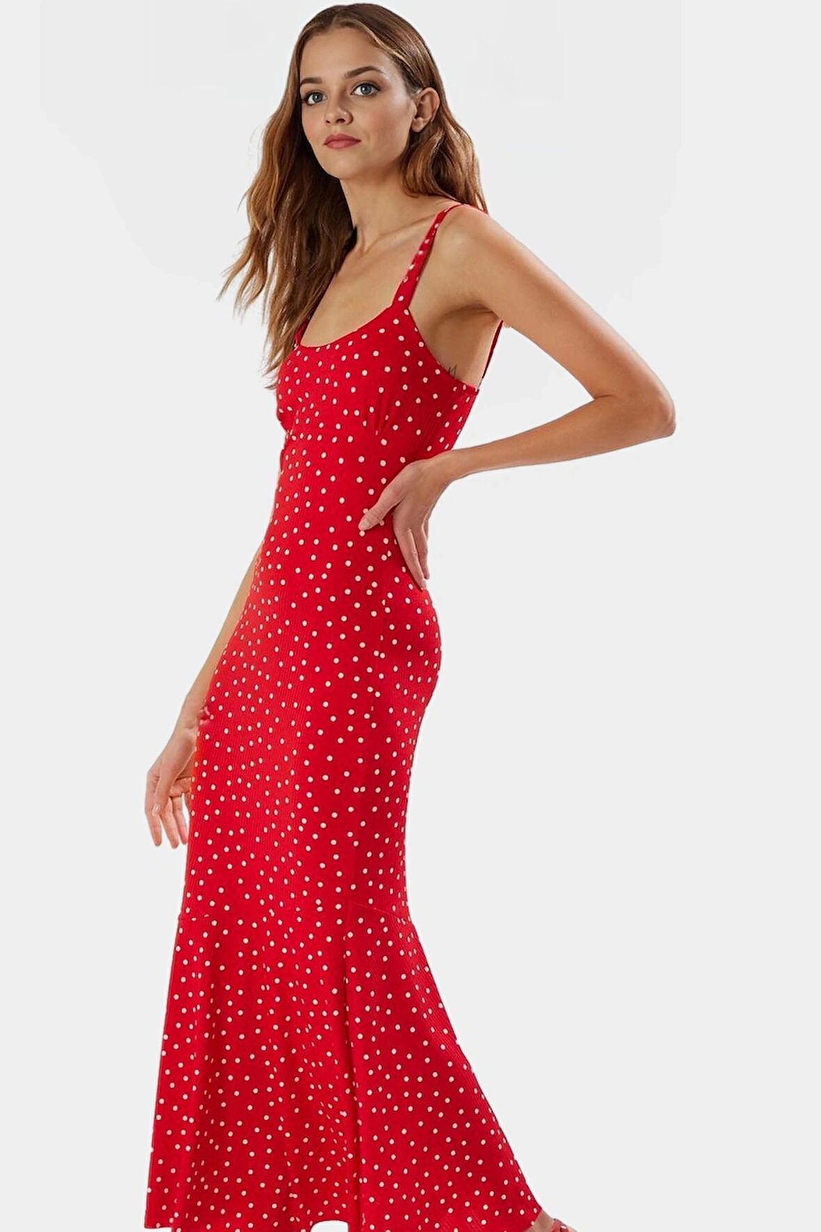 Yazlık Çiçekli Maxi Elbise Bodycon Kesim Nefes Alabilir Polyester Elastan Casual Mükemmel Uyum