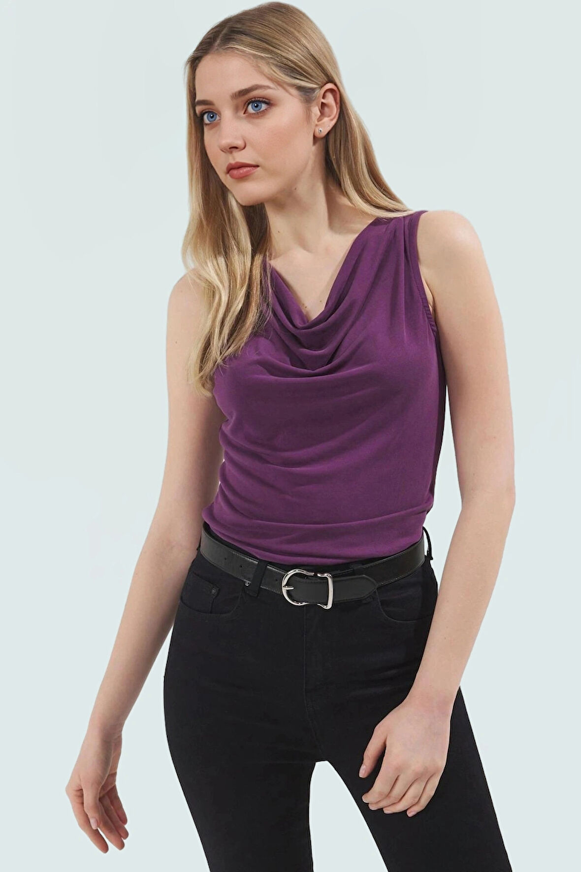 Şık Bluz Modal Kumaş Degaje Yaka Fitted Kalıp Yazlık Günlük Stil Uzun Ömürlü Yüksek Kalite