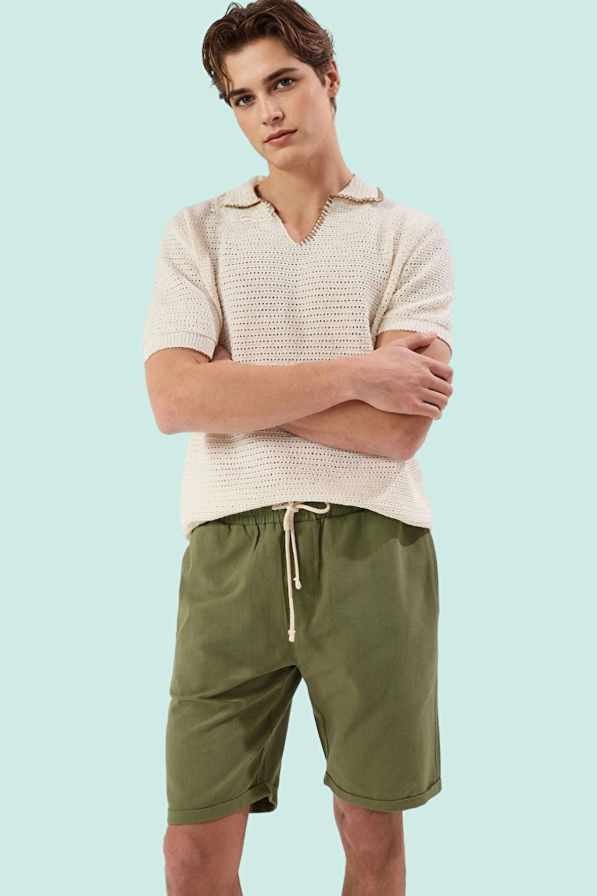 Erkek Yazlık Pamuk Şort Renk Boru Paça Normal Bel Günlük Kullanım Yaz Aylarının Vazgeçilmezi