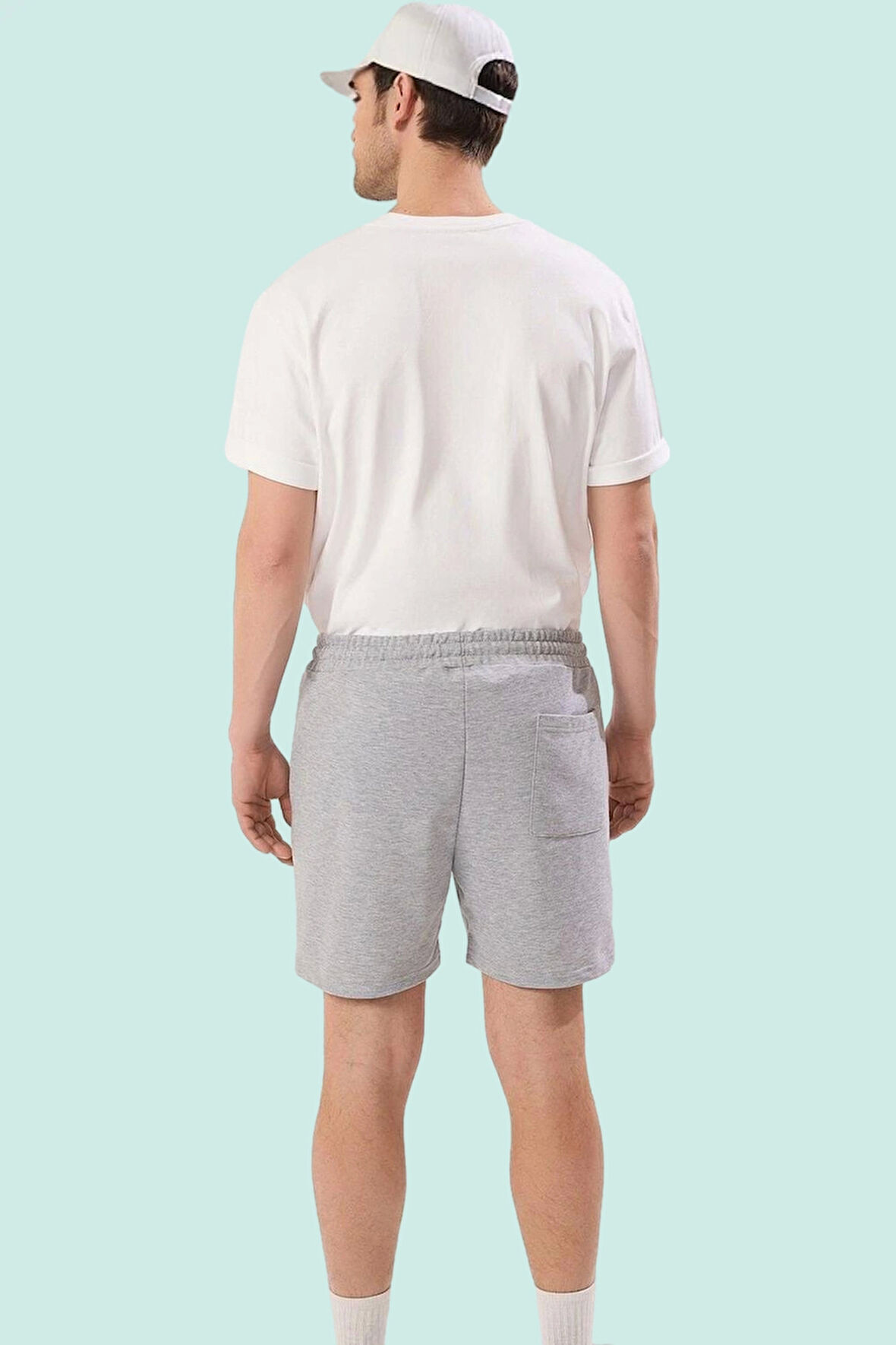 Erkek Spor Şort Melanj Nefes Alan Kumaş Rahat Kesim Yaz Aylarının Vazgeçilmezi Günlük Kullanım