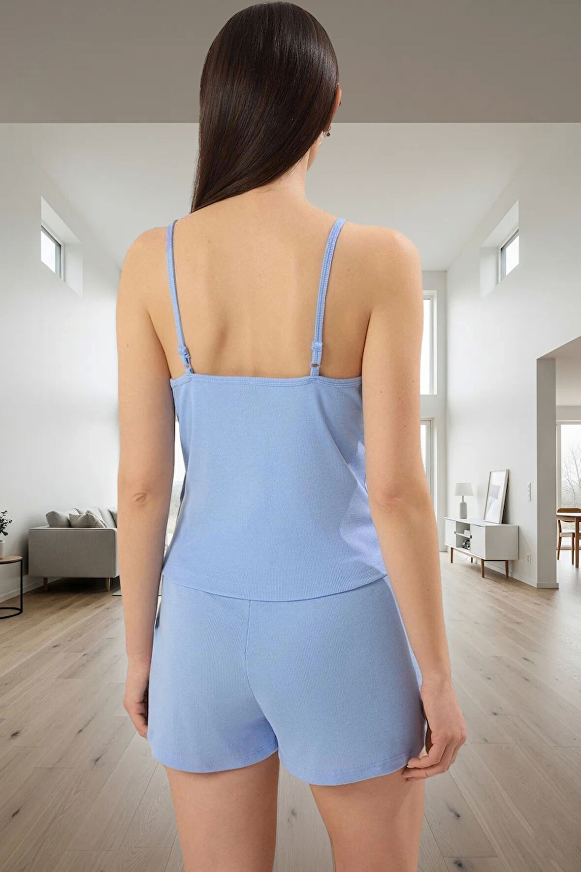 Yazlık Pijama Takımı Şortlu Fırfırlı Örme Rahat Kullanım Premium Kalite Mükemmel Uyum