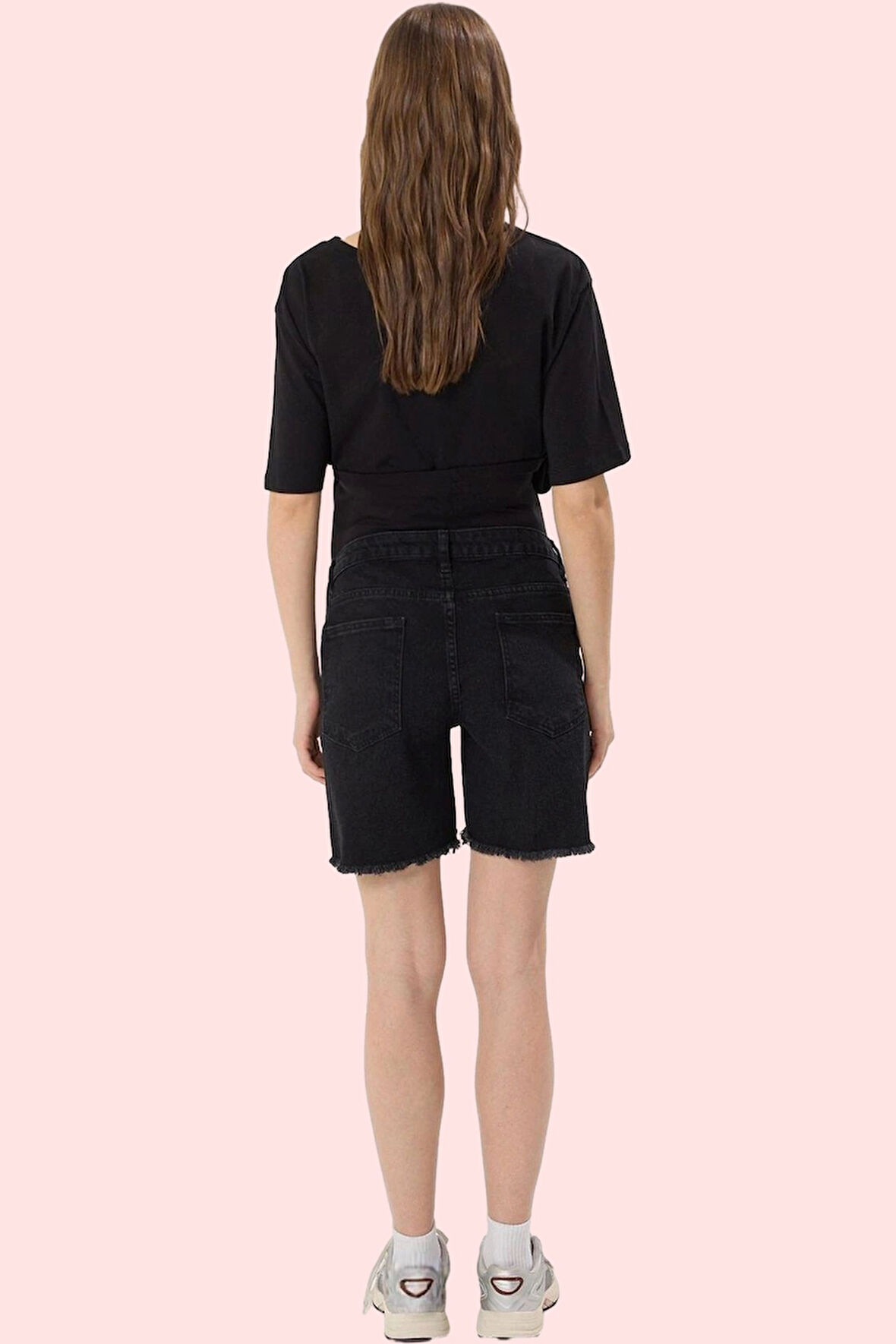 Kadın Hamile Yüksek Bel Denim Şort Regular Boru Paça Günlük Kullanım Yaz Aylarının Vazgeçilmezi