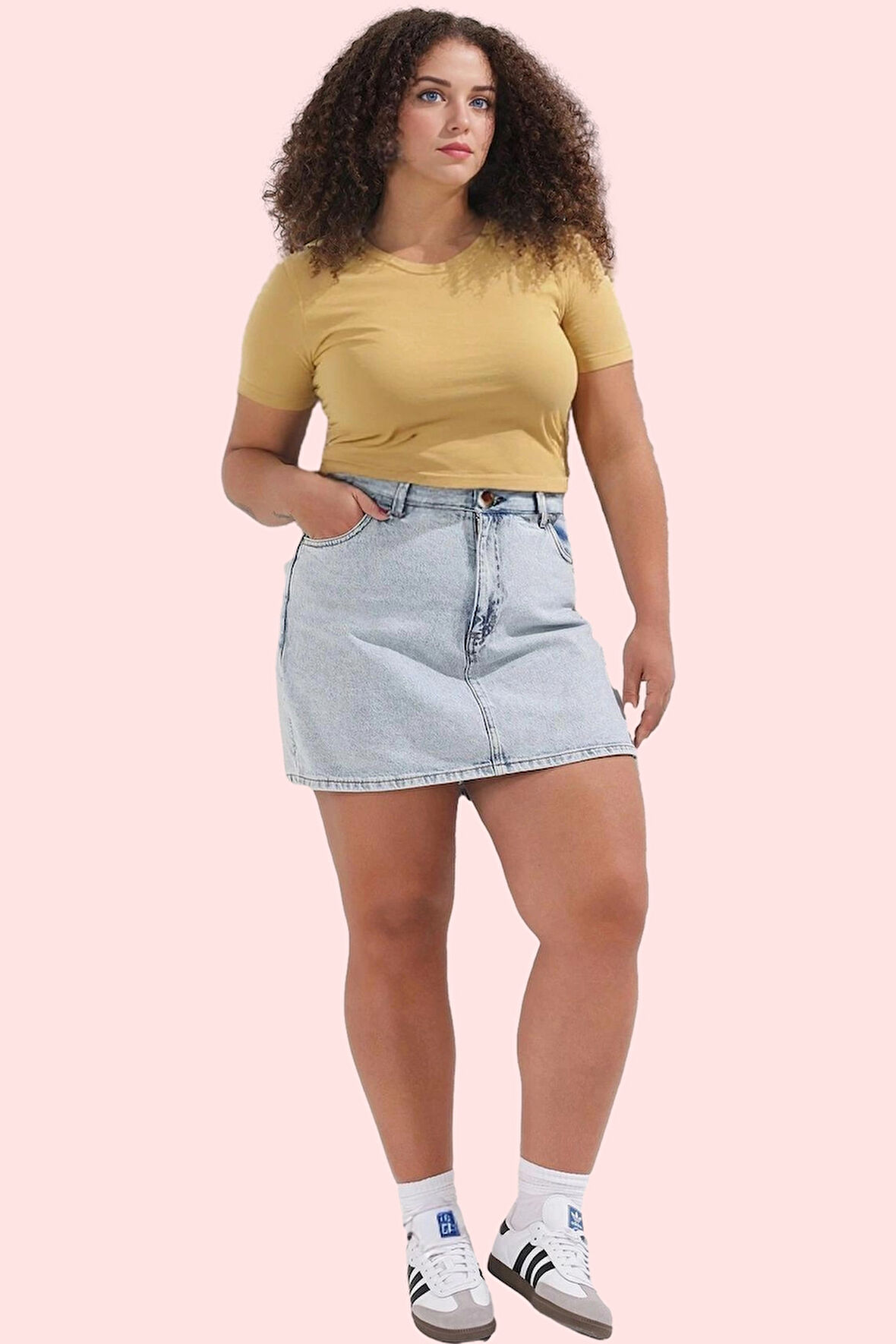 Kadın Denim Şort Etek Pamuk Geniş Paça Yüksek Bel Yaz Kombinleri Günlük Kullanım Hafta Sonu