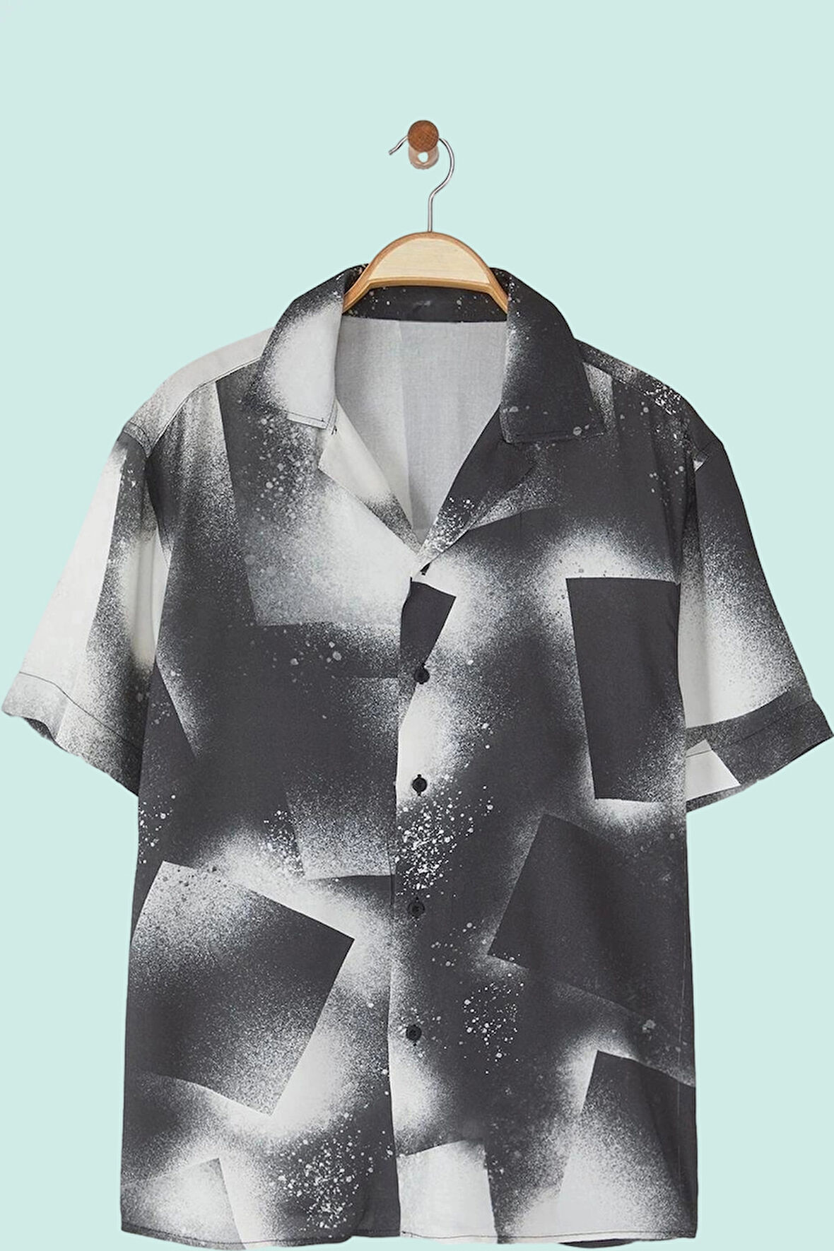 Erkek Dokuma Kumaş Gömlek Regular Fit Kısa Kollu Viskoz Yazlık Günlük Kullanım Özel Günler