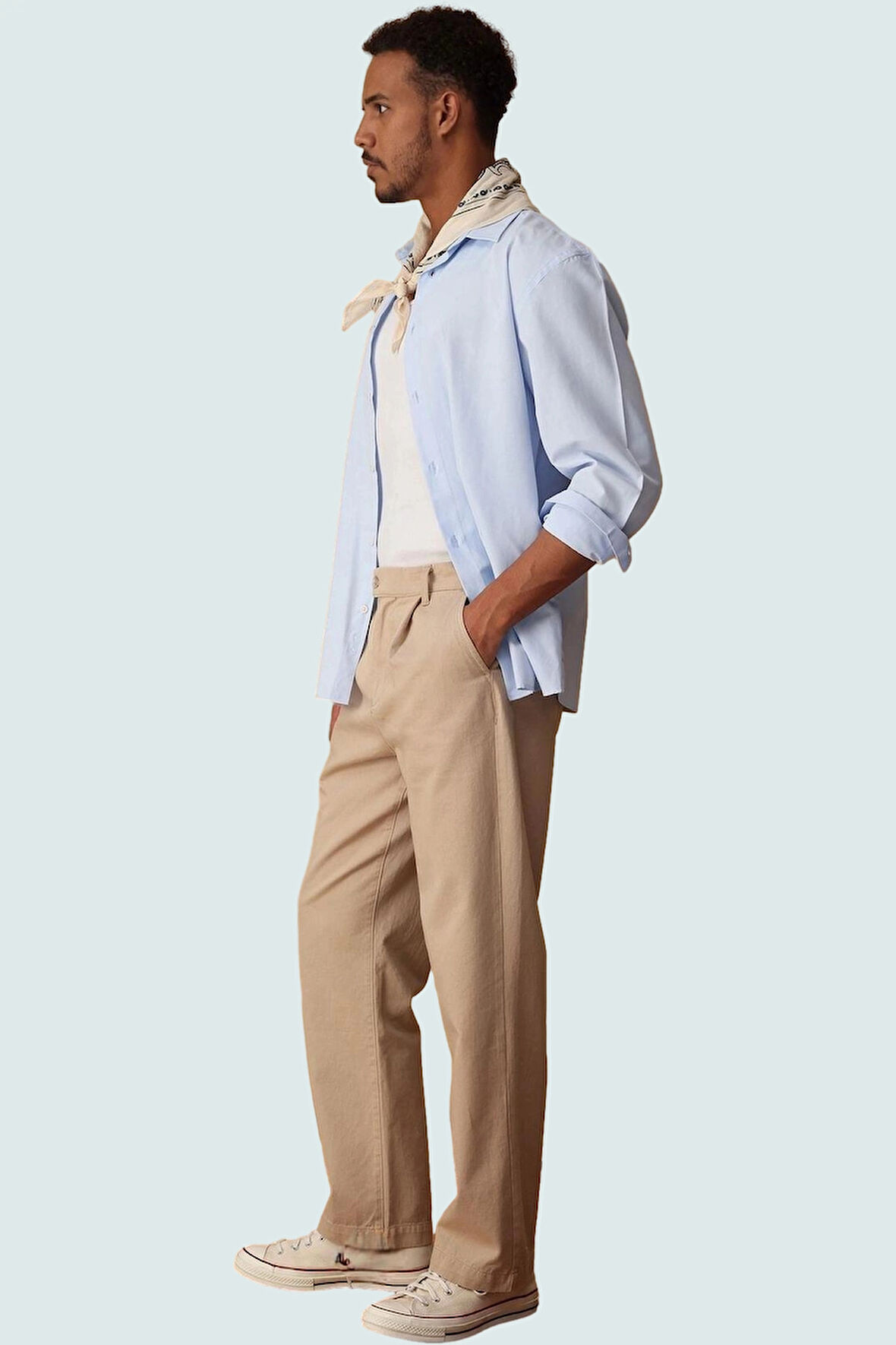 Erkek Pamuklu Geniş Paça Uzun Pantolon Casual ve Rahat Bir Stil Yaz Aylarının Vazgeçilmezi