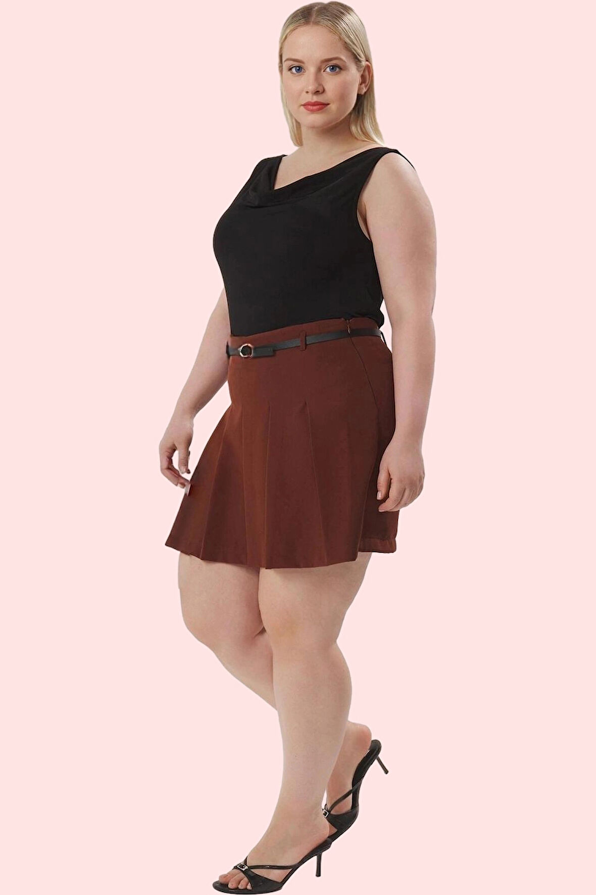 Kadın Büyük Beden Şort Etek Yüksek Bel Kısa Boy Rahat Kesim İş ve Günlük Dayanıklı Malzeme