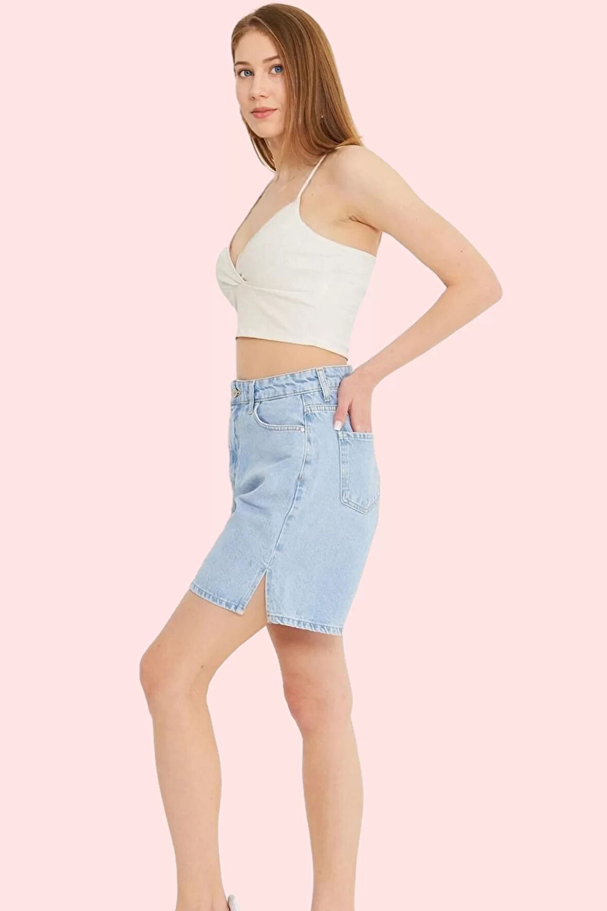 Kadın Denim Şort Normal Bel Geniş Paça Pamuk Casual Stil Günlük Kullanım Dayanıklı Malzeme