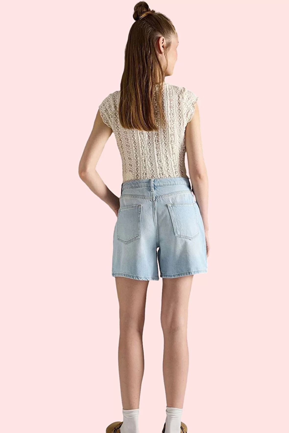 Kadın Yazlık Pamuk Denim Bermuda Şort Casual Tarz Günlük Kullanım Yaz Aylarının Vazgeçilmezi