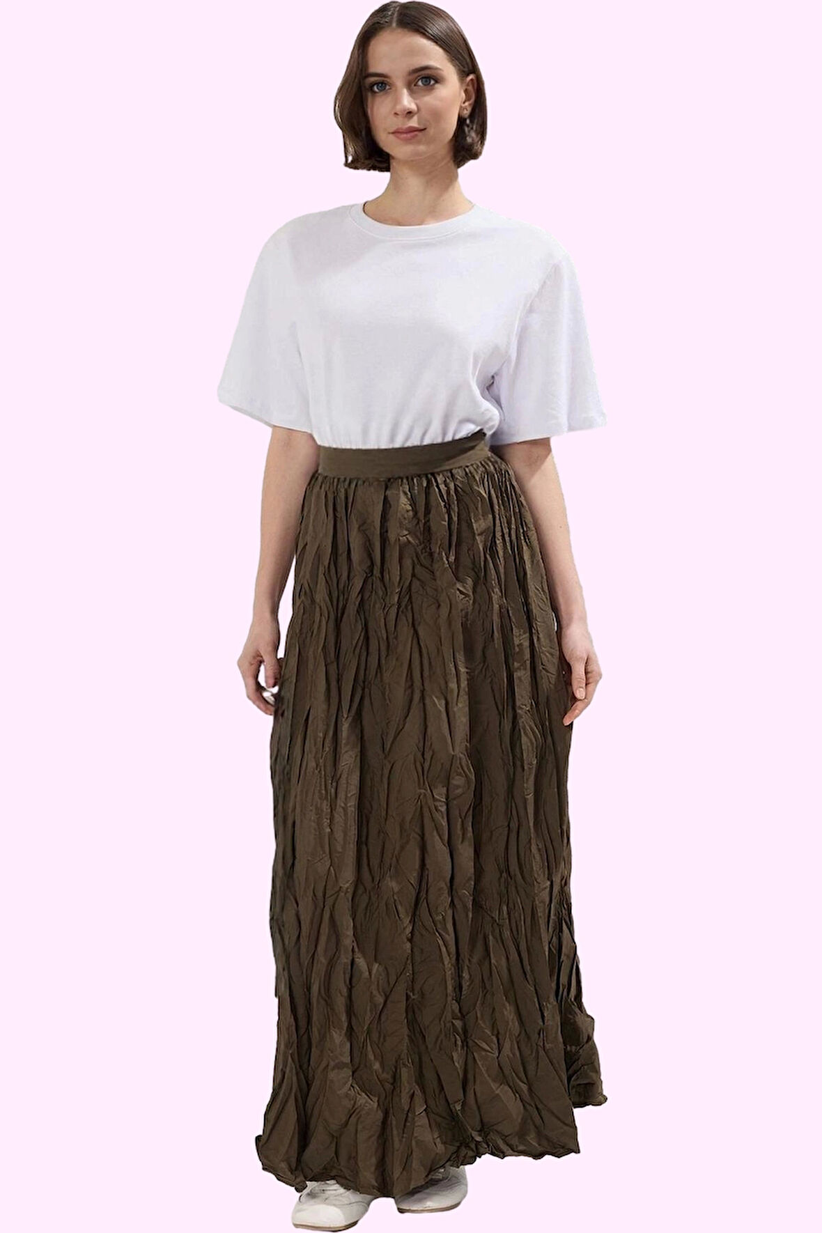 Kadın A line Maxi Etek Rahat Günlük Kullanım için Polyester Hafta Sonu Yaz Aylarının Vazgeçilmezi