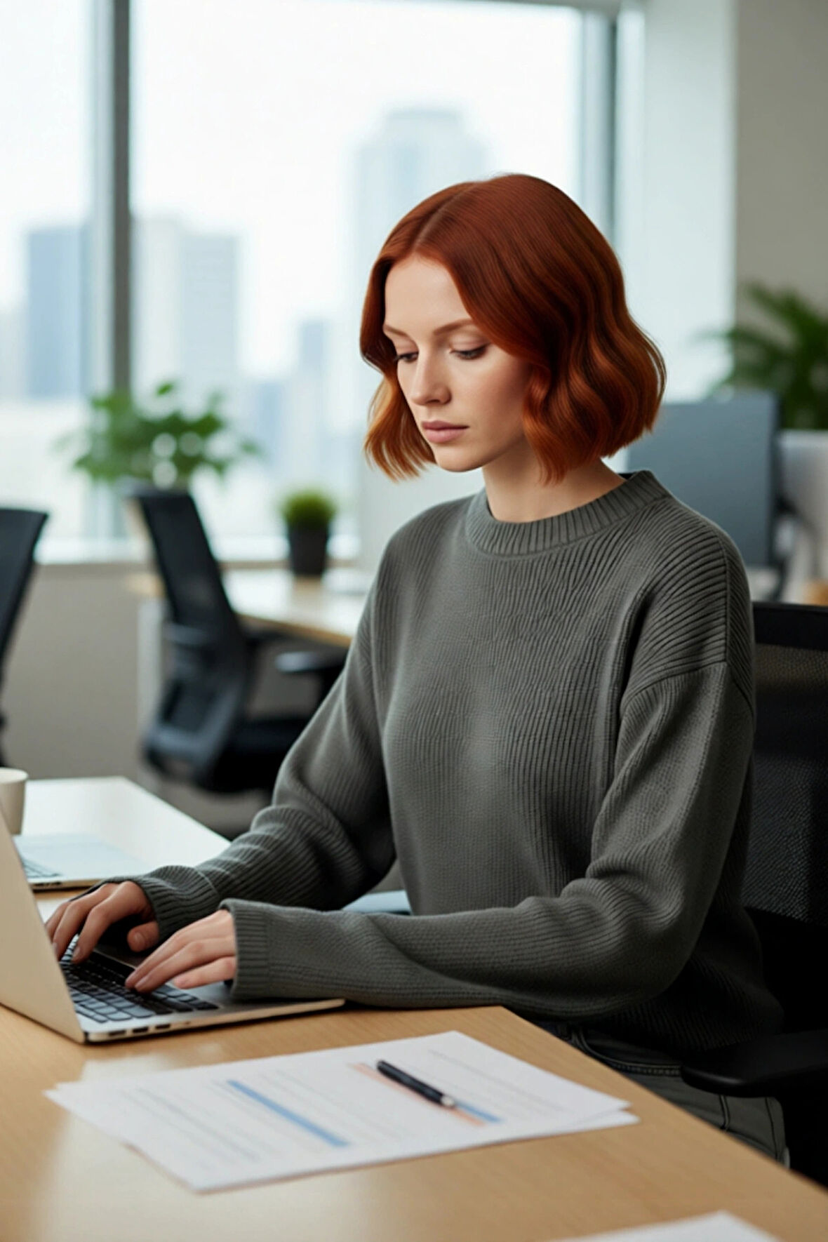 Kadın Oversize Akrilik Triko Kazak Geniş İspanyol Kol Detaylı Bisiklet Yaka Günlük Konfor Kaliteli