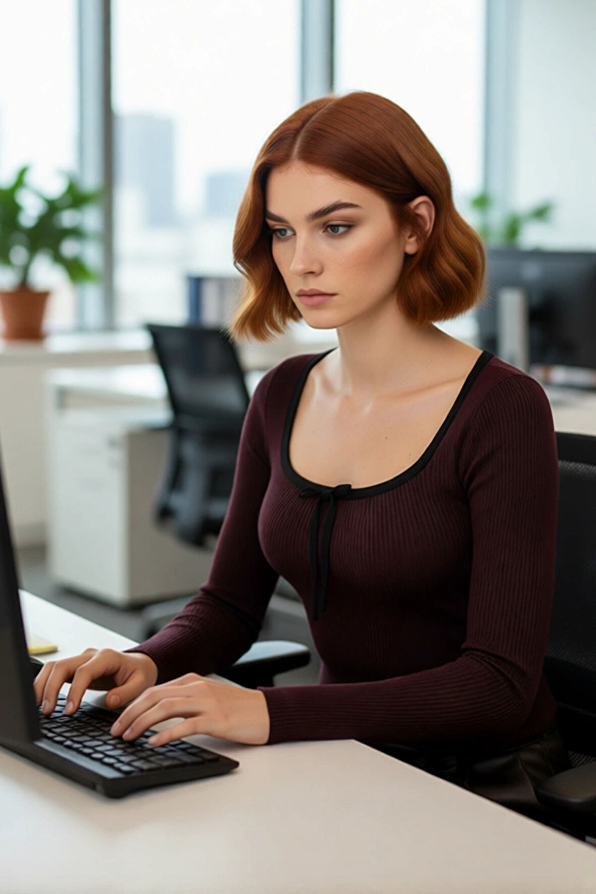 Kadın Basic Fitilli Triko Kazak Standart Kol Havuz Yaka İnce Yapısıyla Gün Boyu Konfor Sağlar