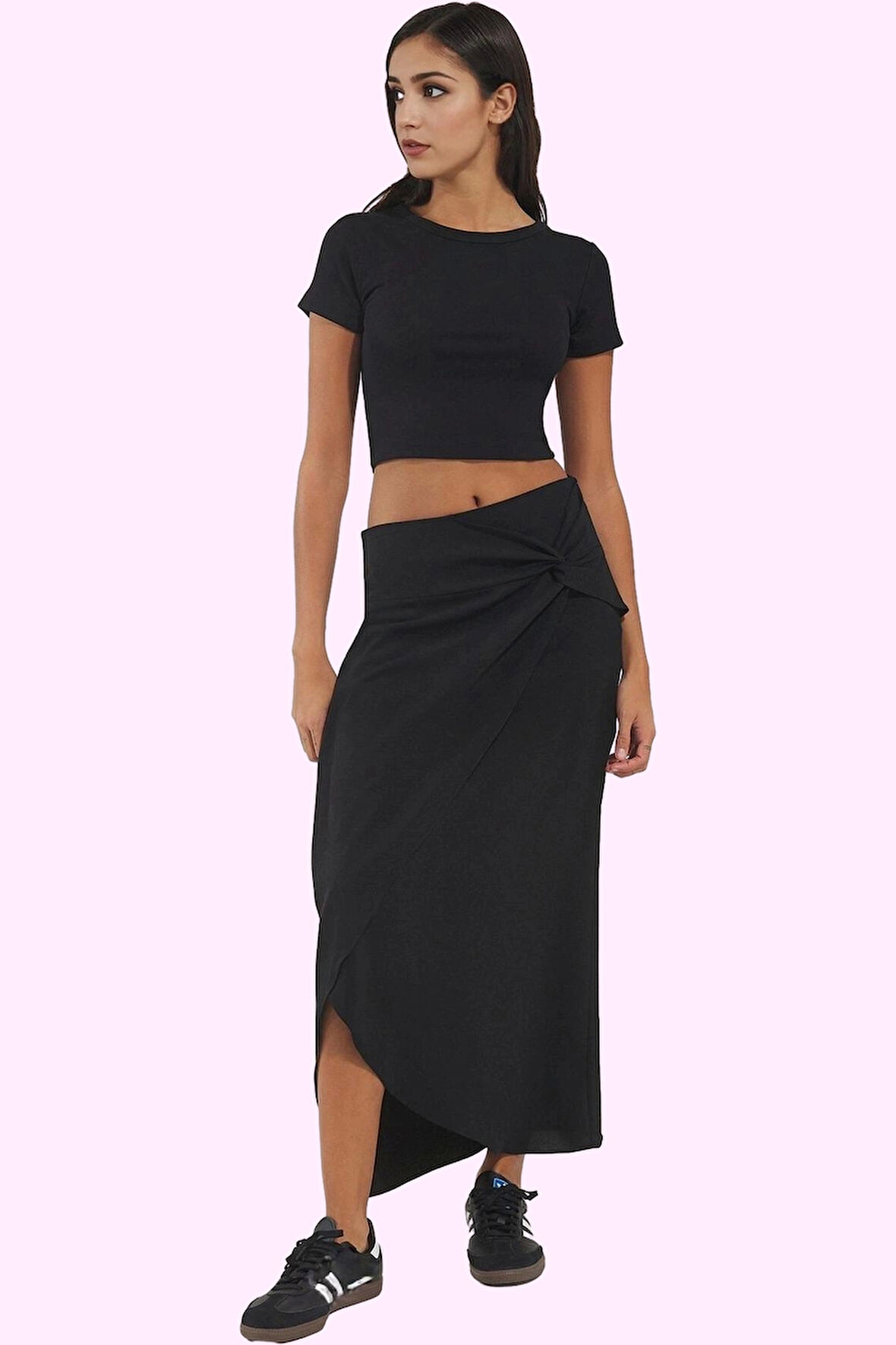 Kadın Sarong Silüetli Midi Etek; Aerobin Kumaş; Günlük Kullanım Yaz Aylarının Vazgeçilmezi