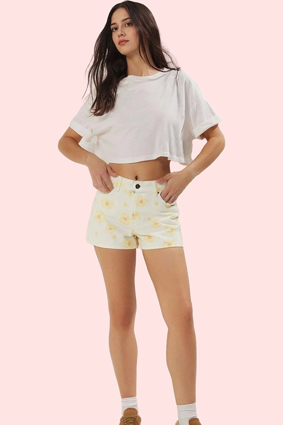 Kadın City Short Denim Şort Düz Desen Pamuk Rahat Günlük Kullanım Yaz Aylarının Vazgeçilmezi