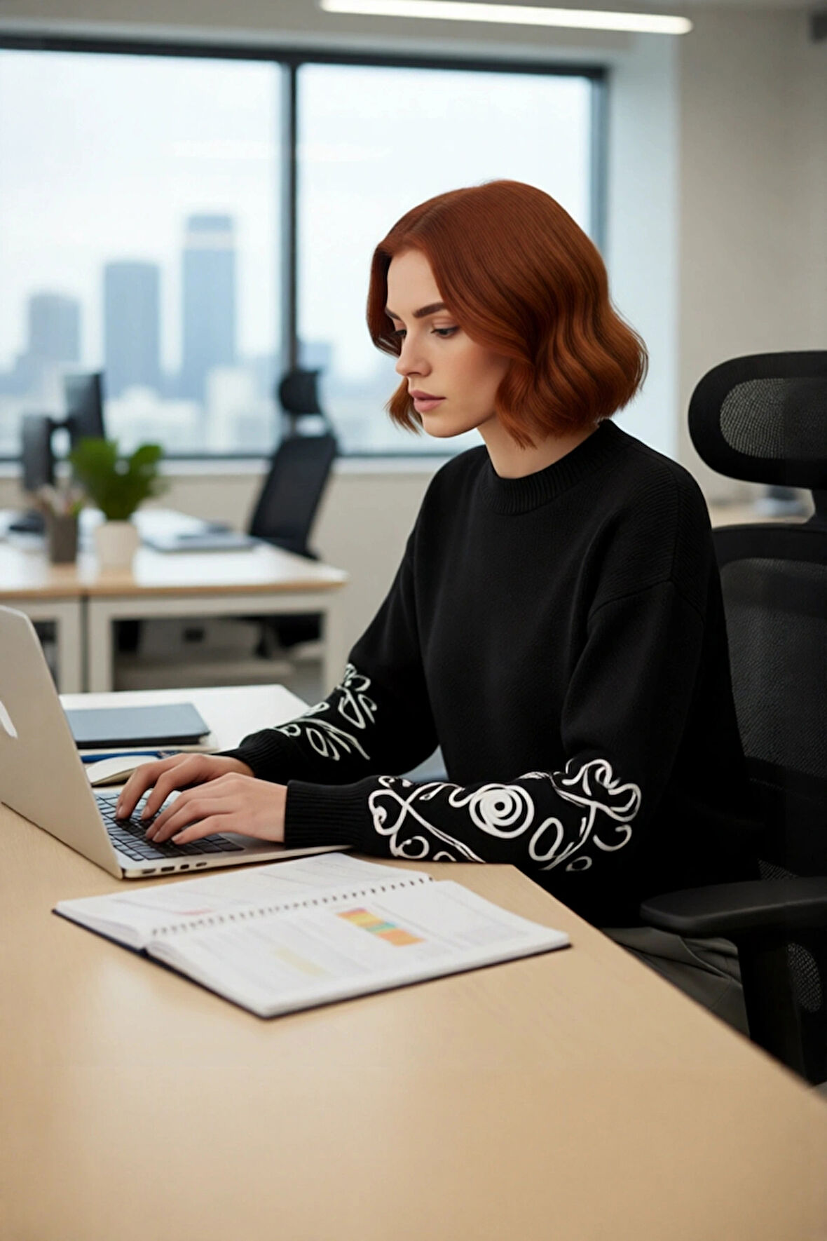 Kadın Basic Rahat Kalıp Akrilik Materyal İşlemeli Kollu Triko Kazak Kışlık Casual Giyim Seçimi