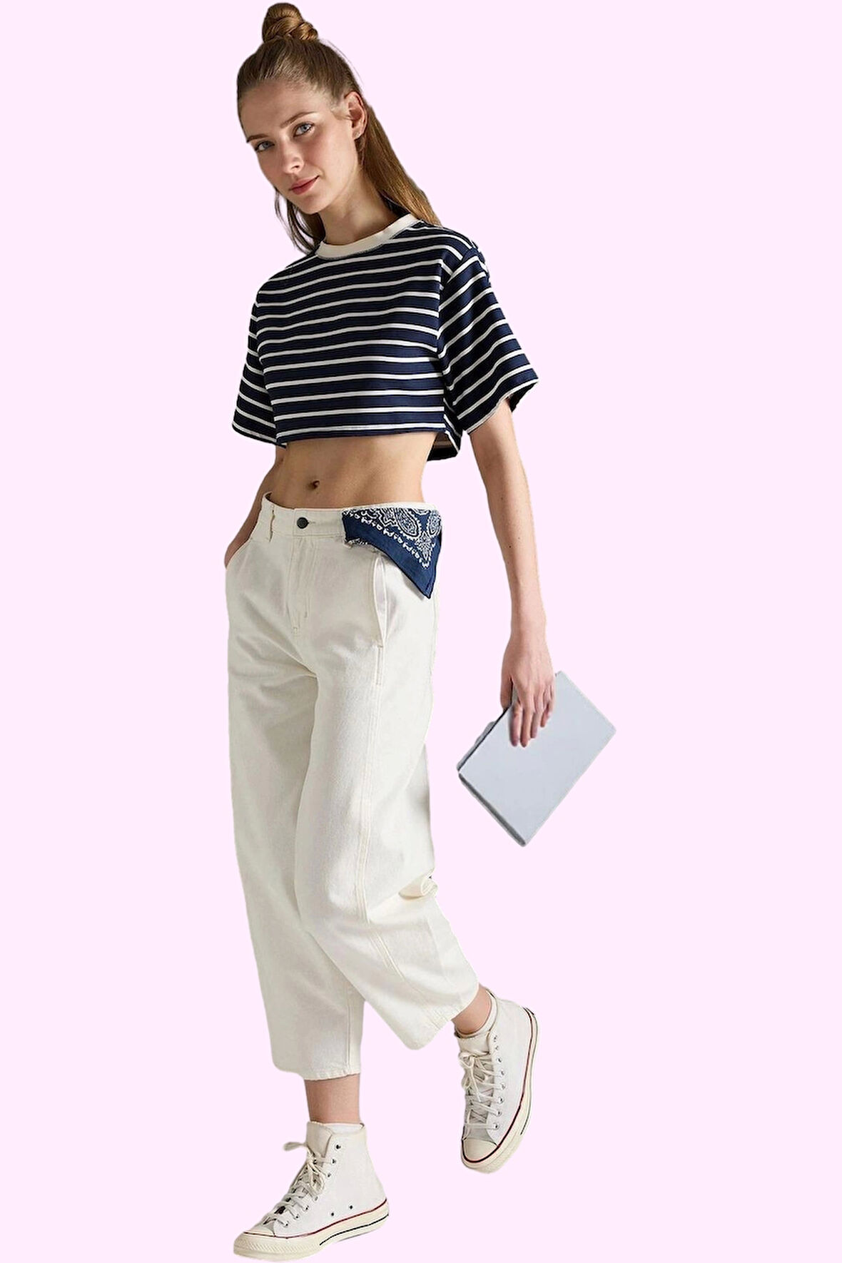 Kadın Boru Paça Pantolon Pamuk Rahat Kalıp Günlük Ve İş Hayatı Hafta Sonu Kaliteli Malzeme