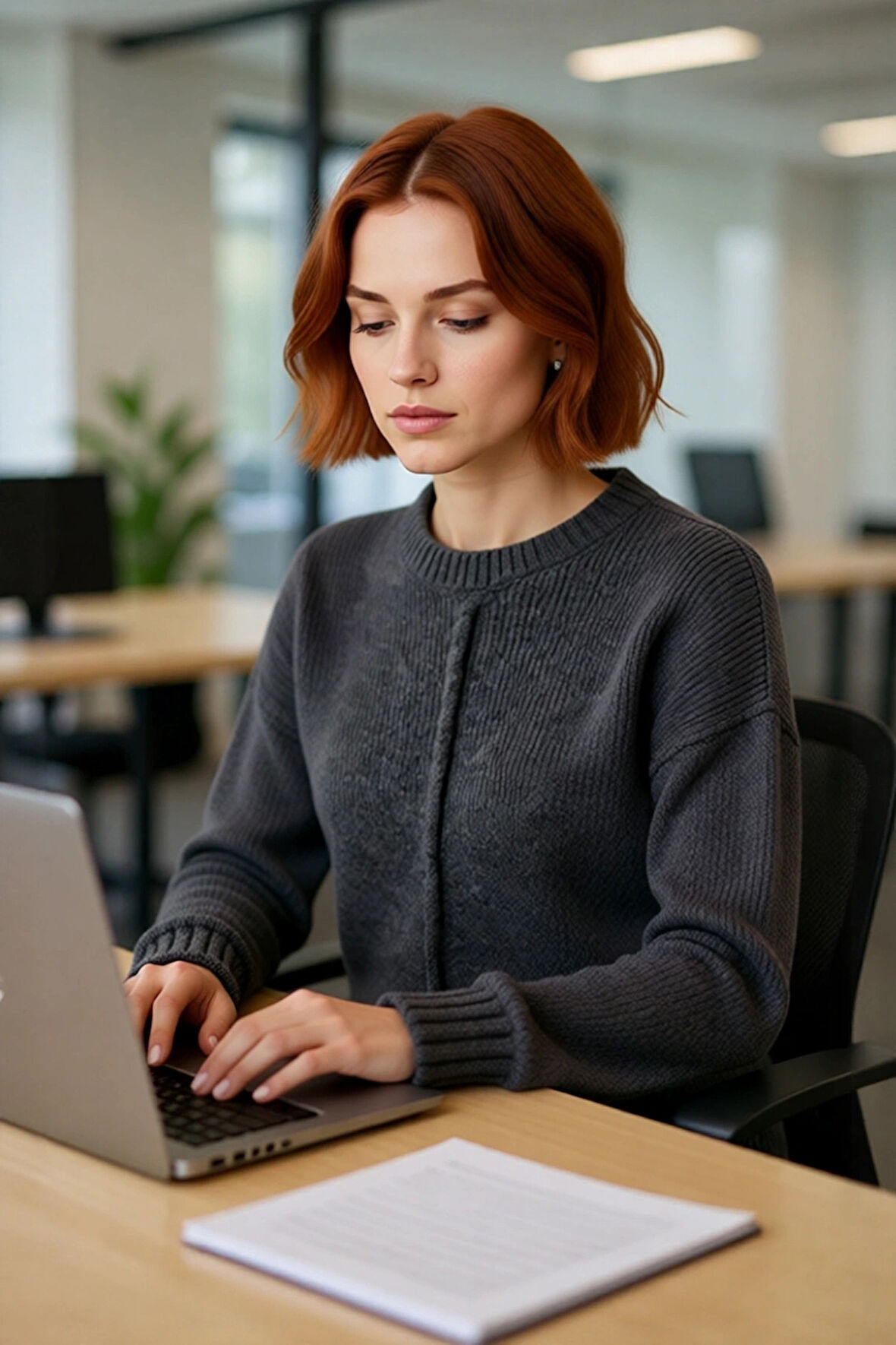 Kadın Soğuk Havaların Kurtarıcısı Oversize Kalın Düz Desen Triko Kazak Düşük Kol Gri Kaliteli