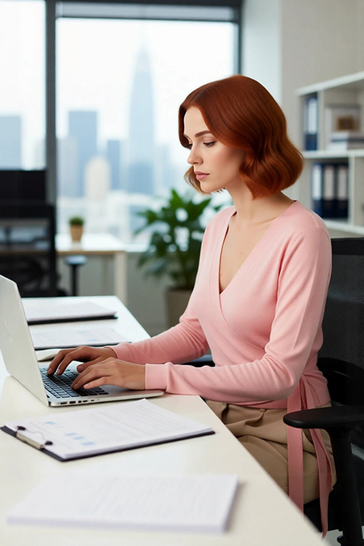 Kadın Casual Pembe İnce Triko Kazak Kruvaze Yaka Bağlamalı Crop Regular Kalıp Uzun Kollu Şık