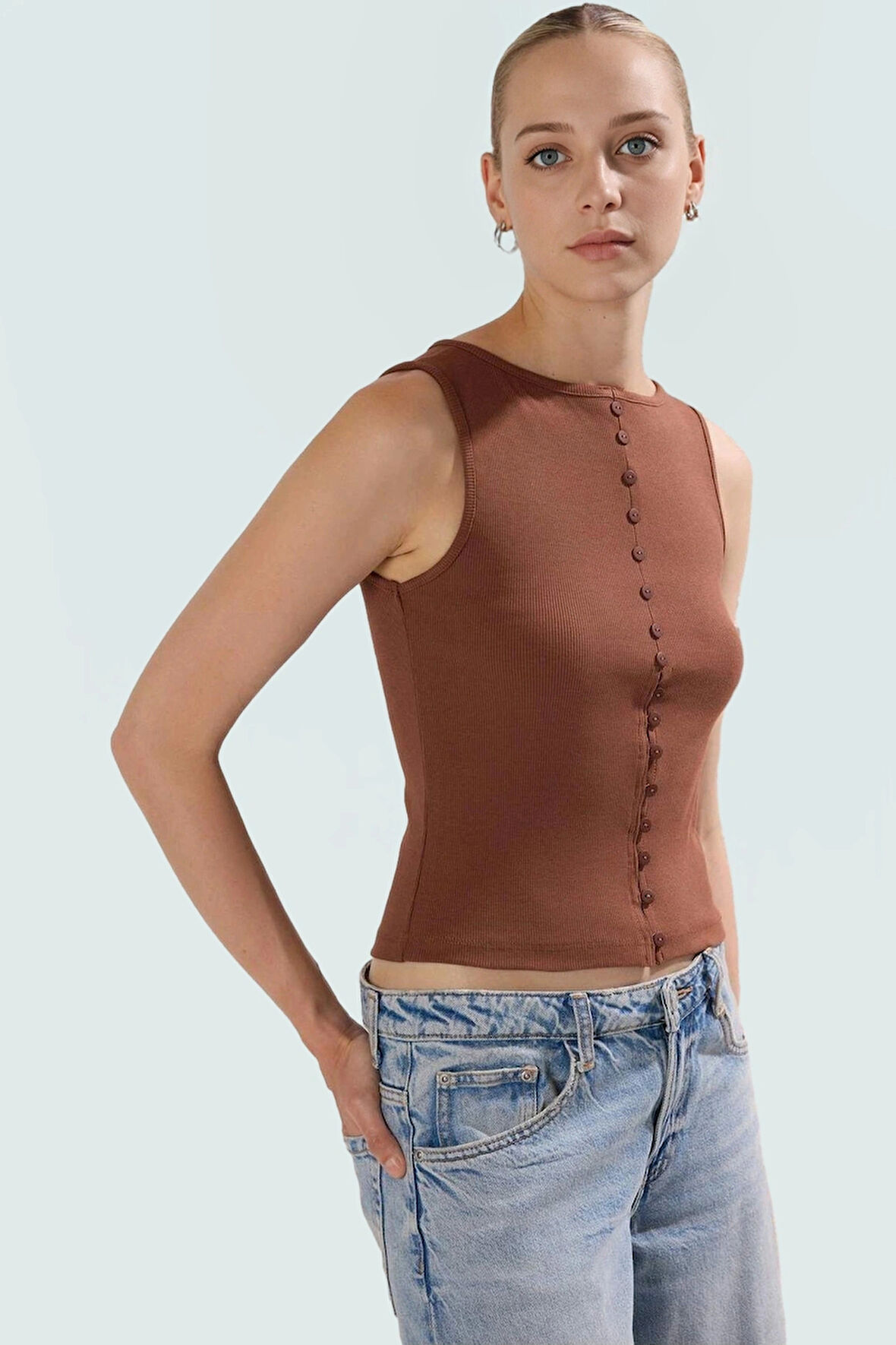 Nefes Alan Pamuklu Bluz Düğmeli Fitted Asimetrik Yazlık Modern Stil Özel Tasarım Uzun Ömürlü