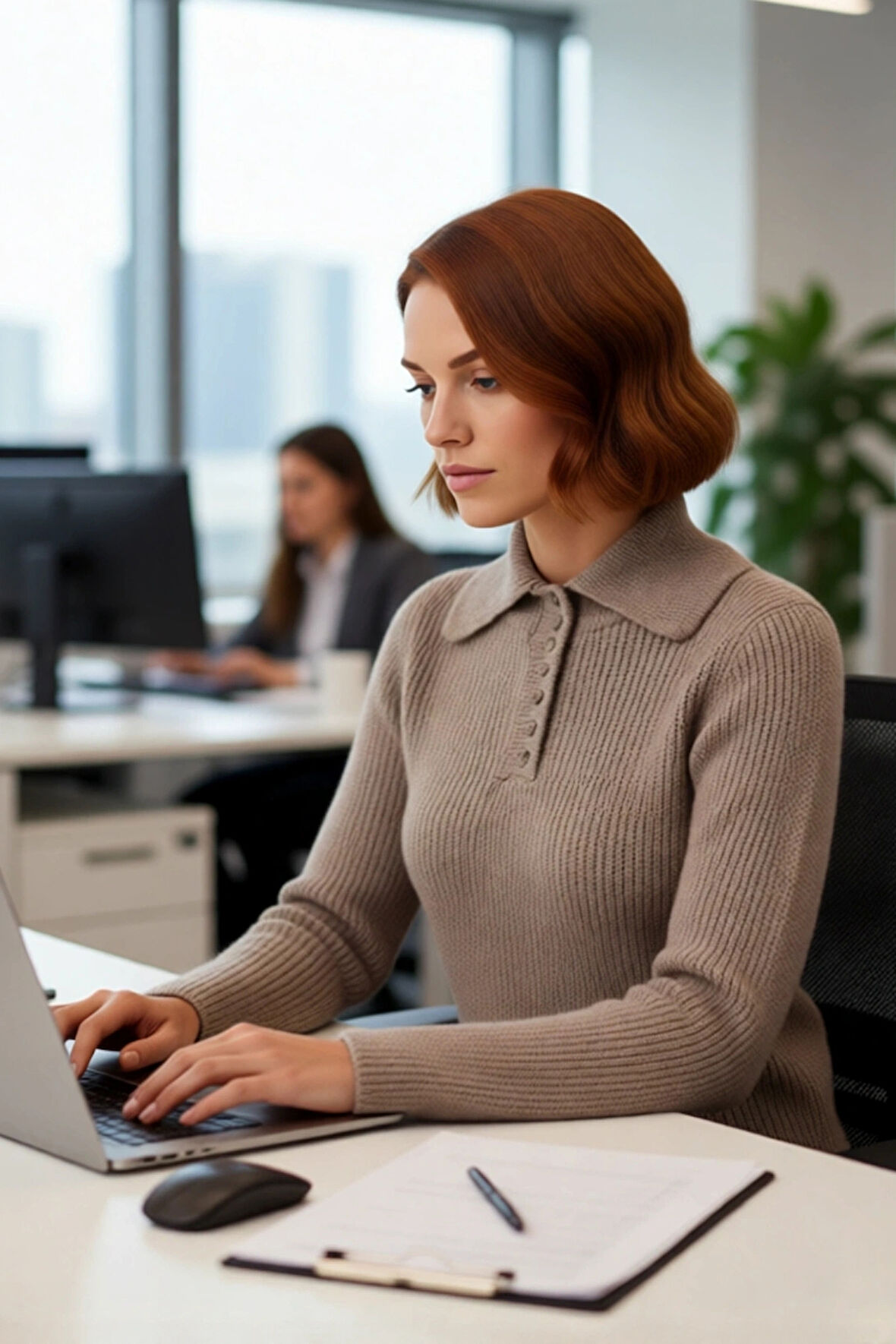 Kadın Orta Kalınlık Düz Desen Polo Yaka Triko Kazak Rahatlık ve Şıklık Sunan Günlük Kullanım