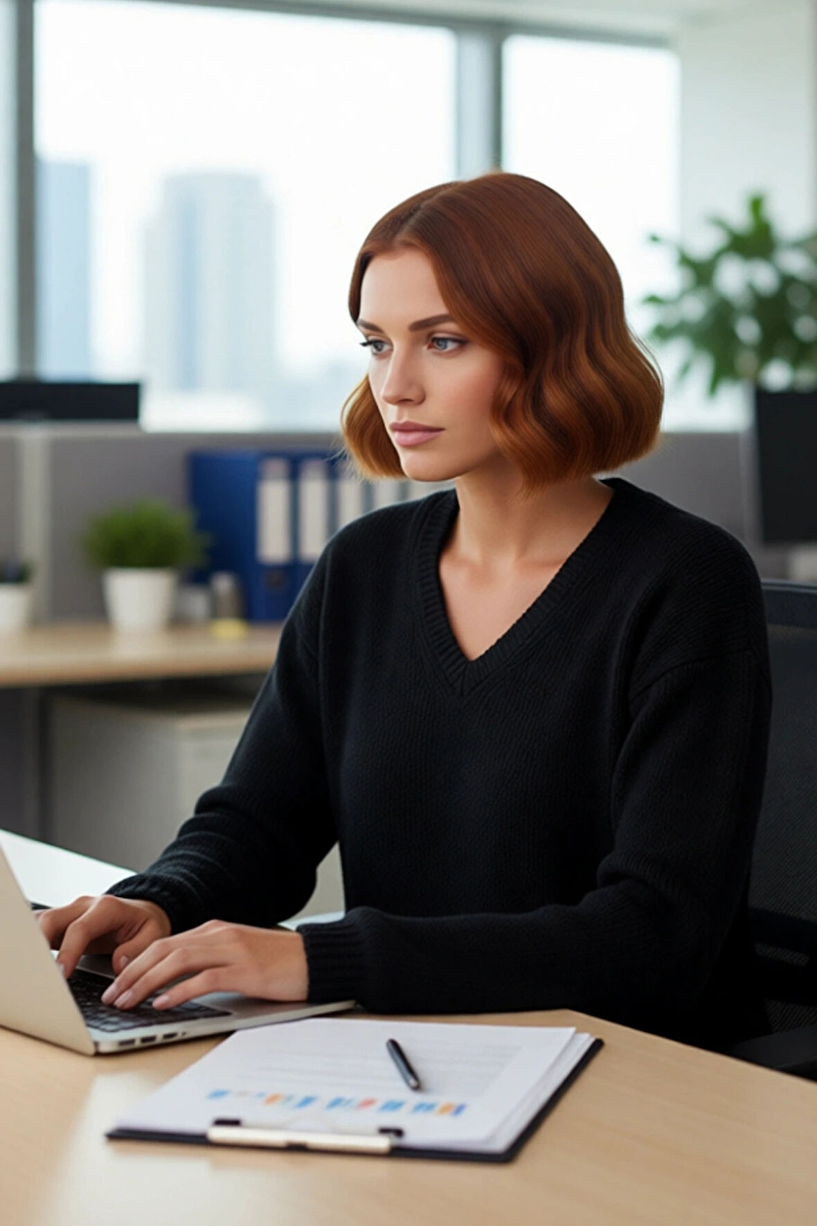 Kadın Casual Düz Dokuma V Yaka Kazak Rahat Regular Kalıp Düşük Kol Kış Şıklığı Sunar Kaliteli