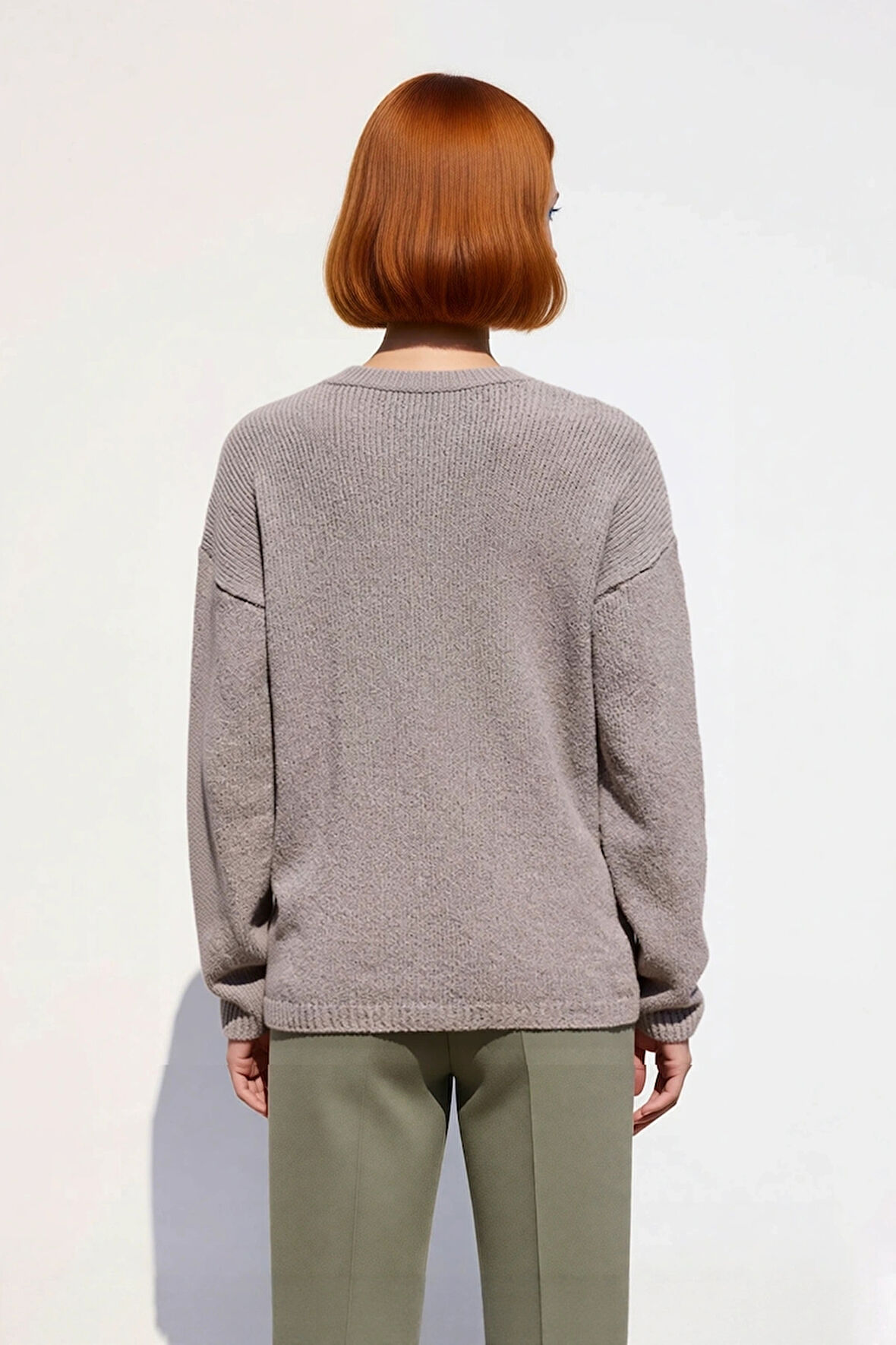 Kadın Casual Düz Dokuma V Yaka Kazak Rahat Regular Kalıp Düşük Kol Kış Şıklığı Sunar Kaliteli