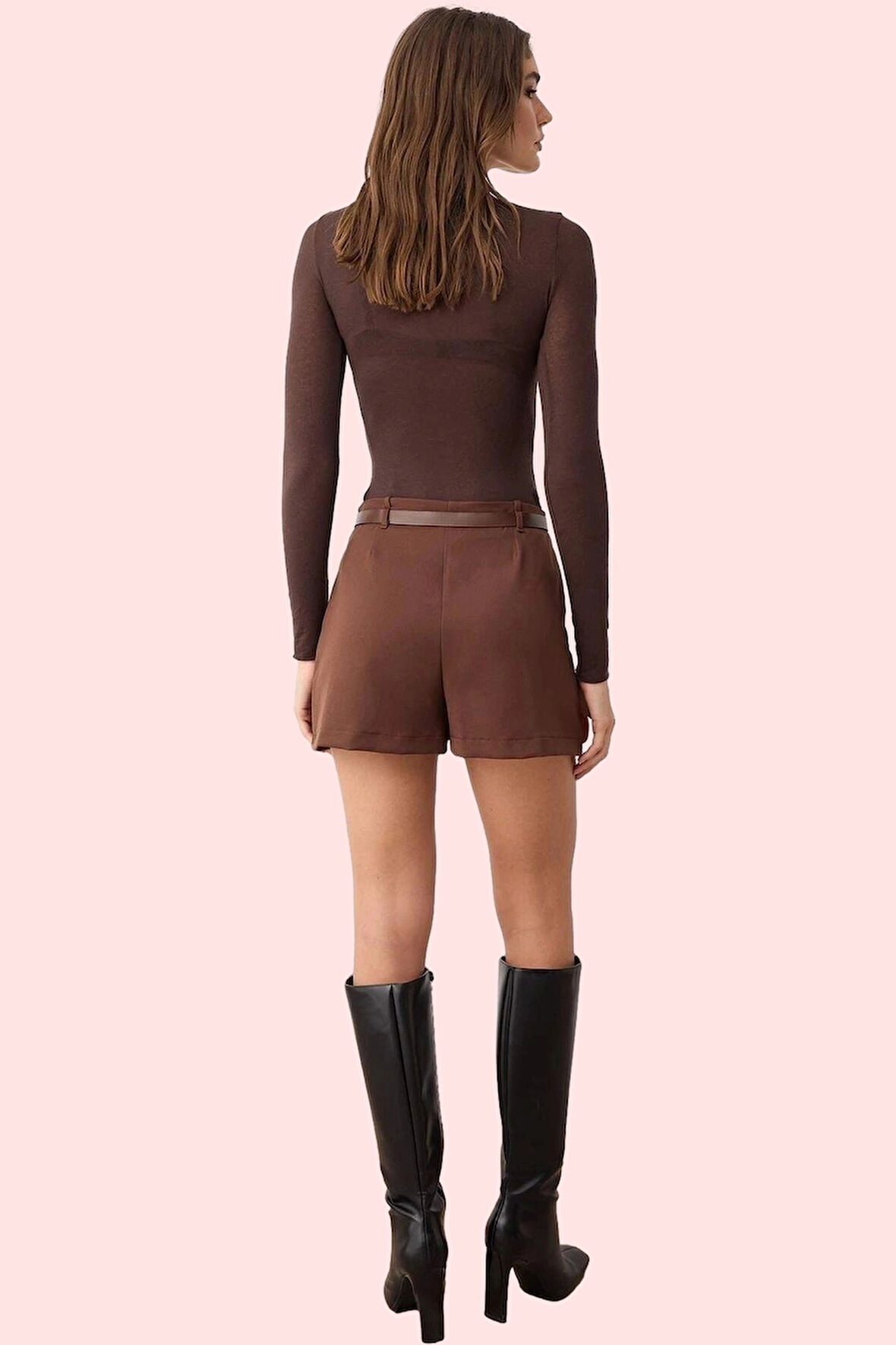 Kadın Yüksek Bel Mini Şort Etek 87% Polyester 13% Elastan Günlük Yaz Aylarının Vazgeçilmezi