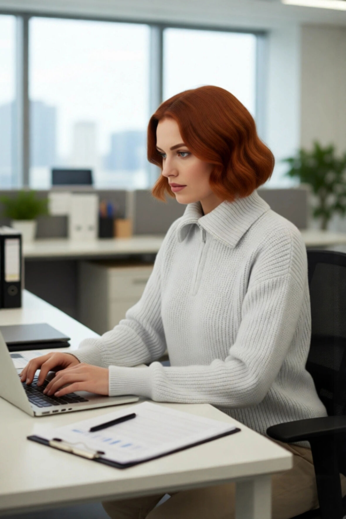 Kadınlar İçin Kışlık Kalın Regular Fit Triko Kazak Düşük Kollu Fermuarlı Dik Yaka Günlük Şıklık