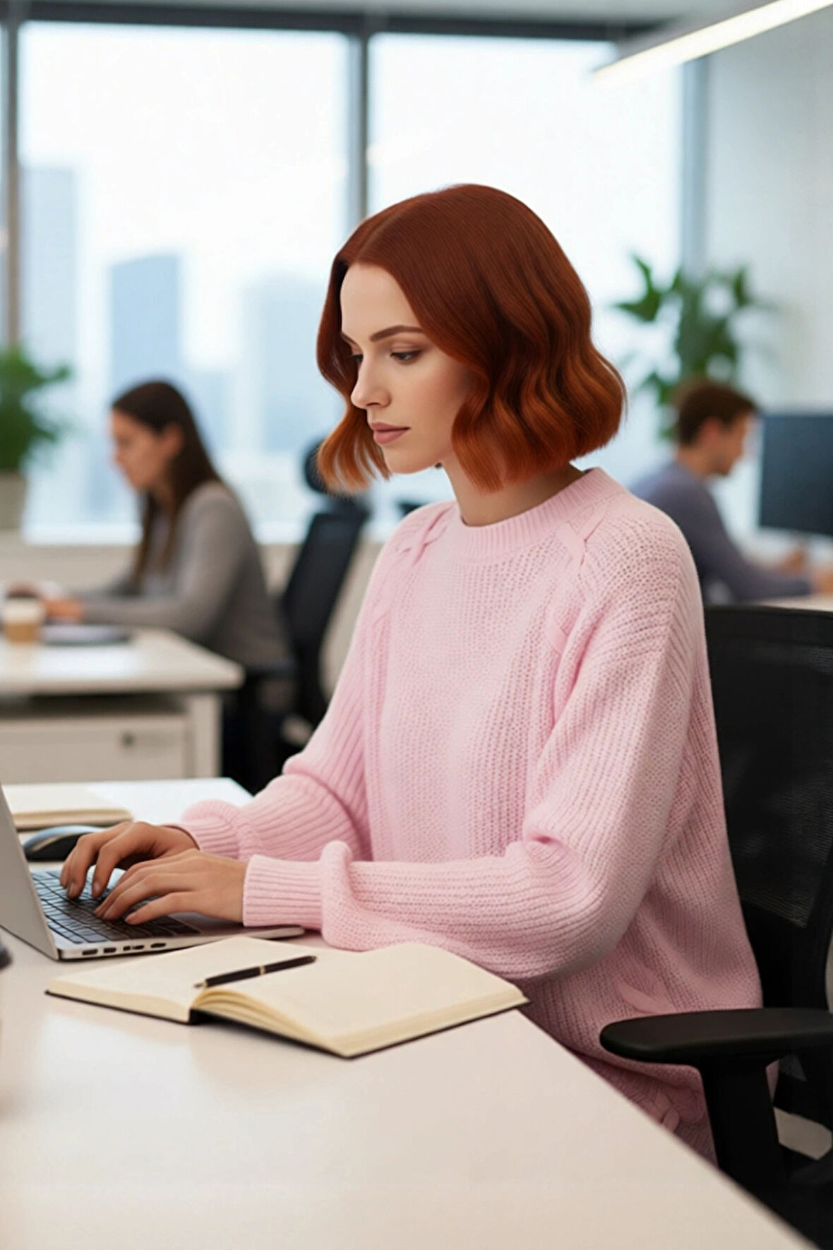 Kadın Uzun Kesim Bisiklet Yaka Reglan Kol Selanik Dokuma Örgü Detaylı Akrilik Triko Kazak Kaliteli