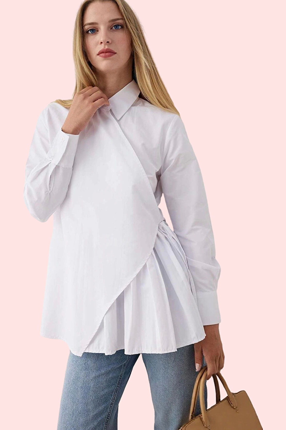 Kadın Uzun Kollu Gömlek Regular Kalıp Terrycotton Kumaş Günlük Şıklık Yaz Aylarının Vazgeçilmezi