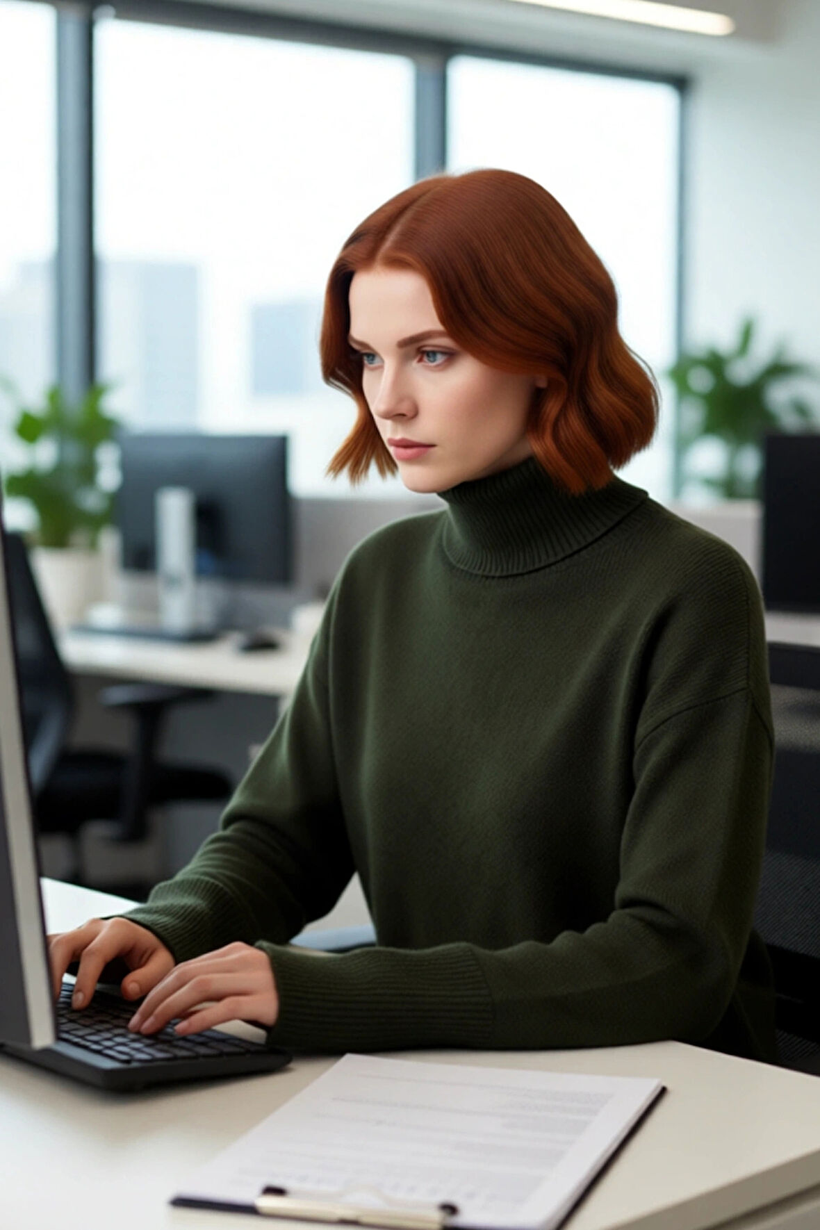 Kadın Crop Boy Oversize Triko Kazak Dik Yaka Standart Kol Düz Desen Yumuşak Dokulu Kış Gardırobu