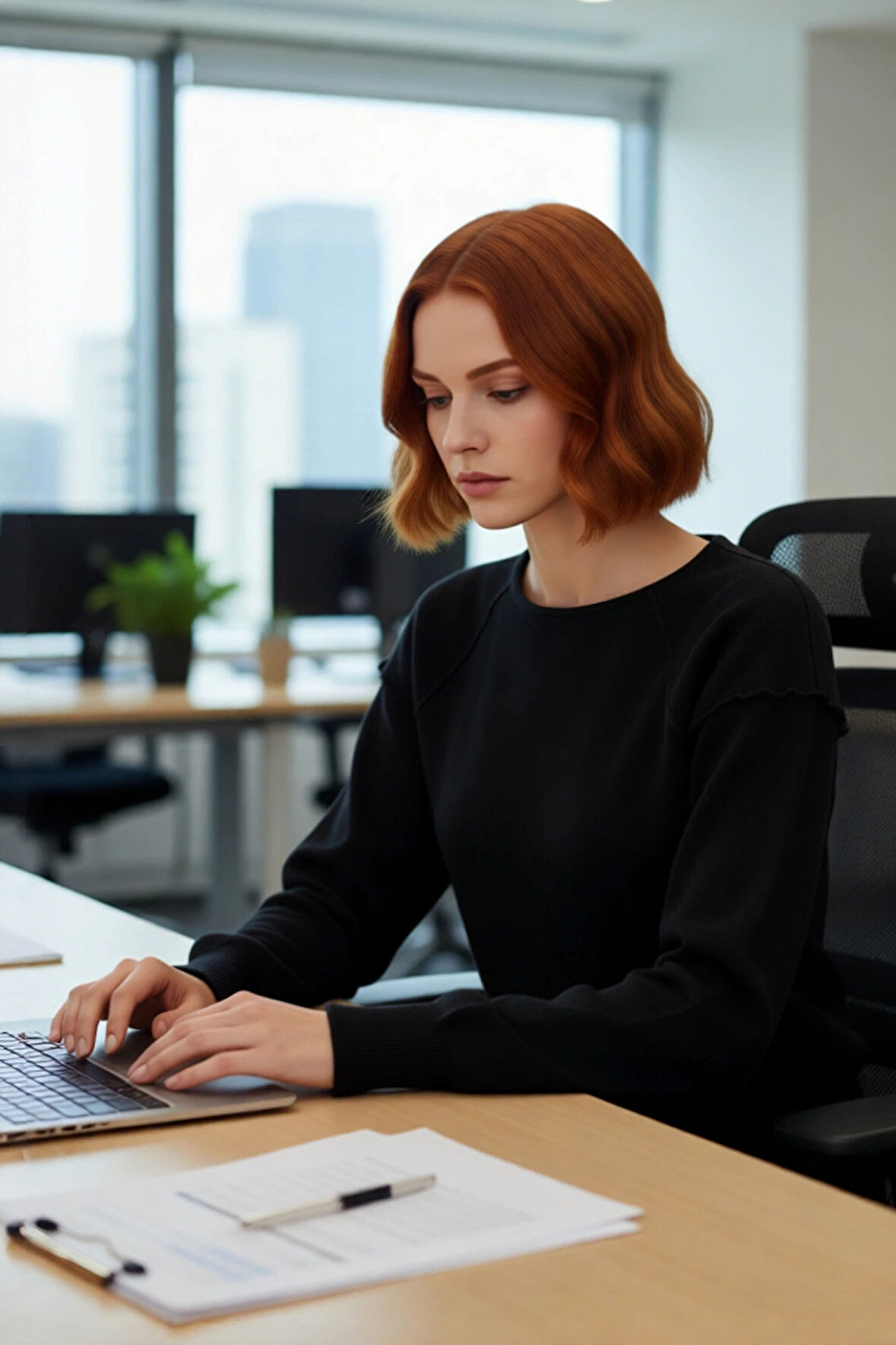 Kadın Premium İplikli Bisiklet Yaka Düz Dokuma Rahat Triko Kazak Günlük Şıklık Sunuyor Kaliteli