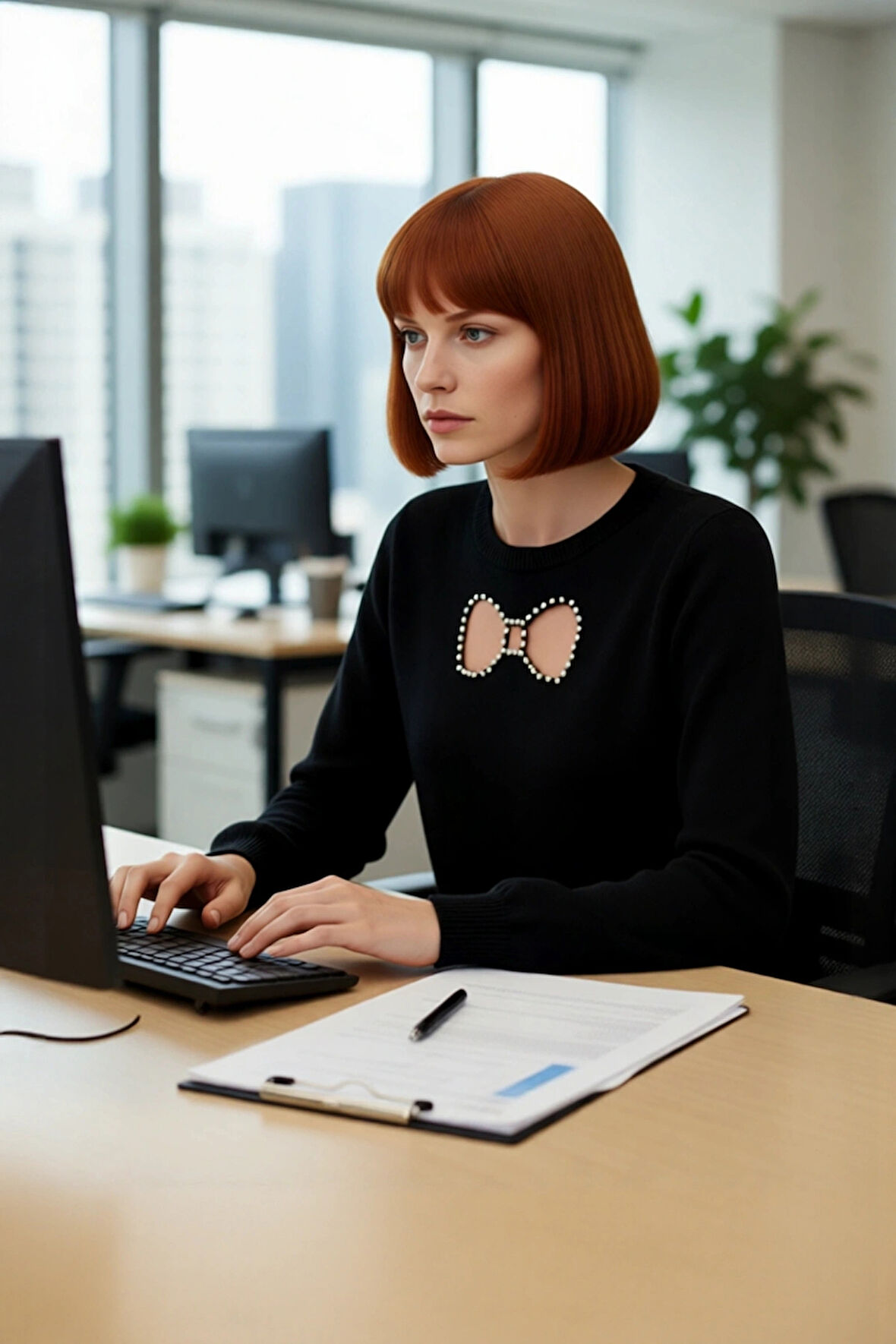 Kadın Triko Kazak Nakış Detaylı Bisiklet Yaka Uzun Kollu Regular Kalıp Kışlık Kombinler İçin İdeal