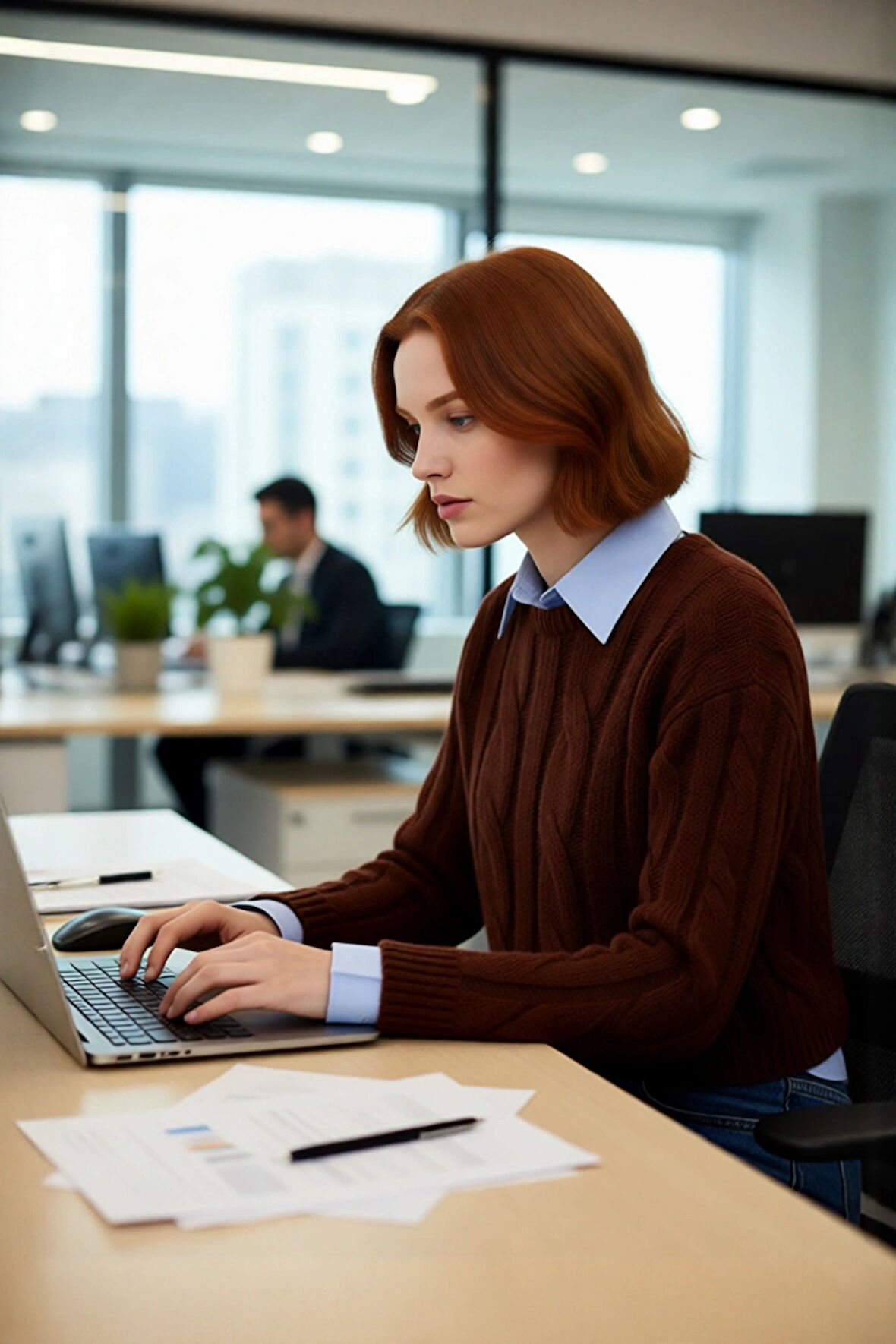 Kadın Süper Crop Triko Kazak Regular Kesim Gömlek Garnili Kışlık Akrilik Saç Örgü Detaylı Kaliteli